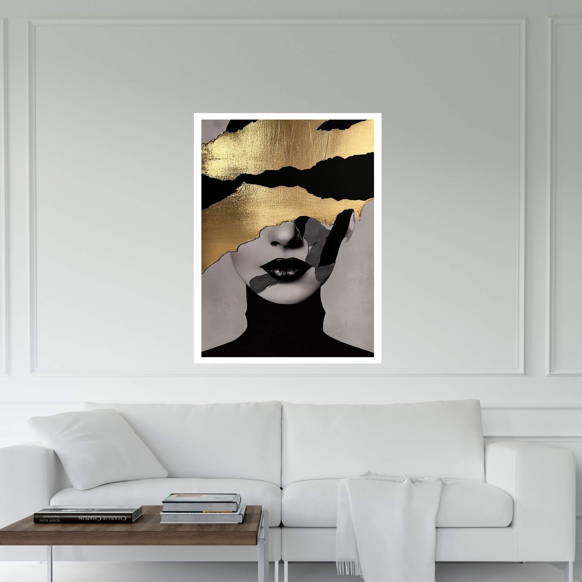 Modern Woman Gold Details Canvas Wall Art - Y Canvas