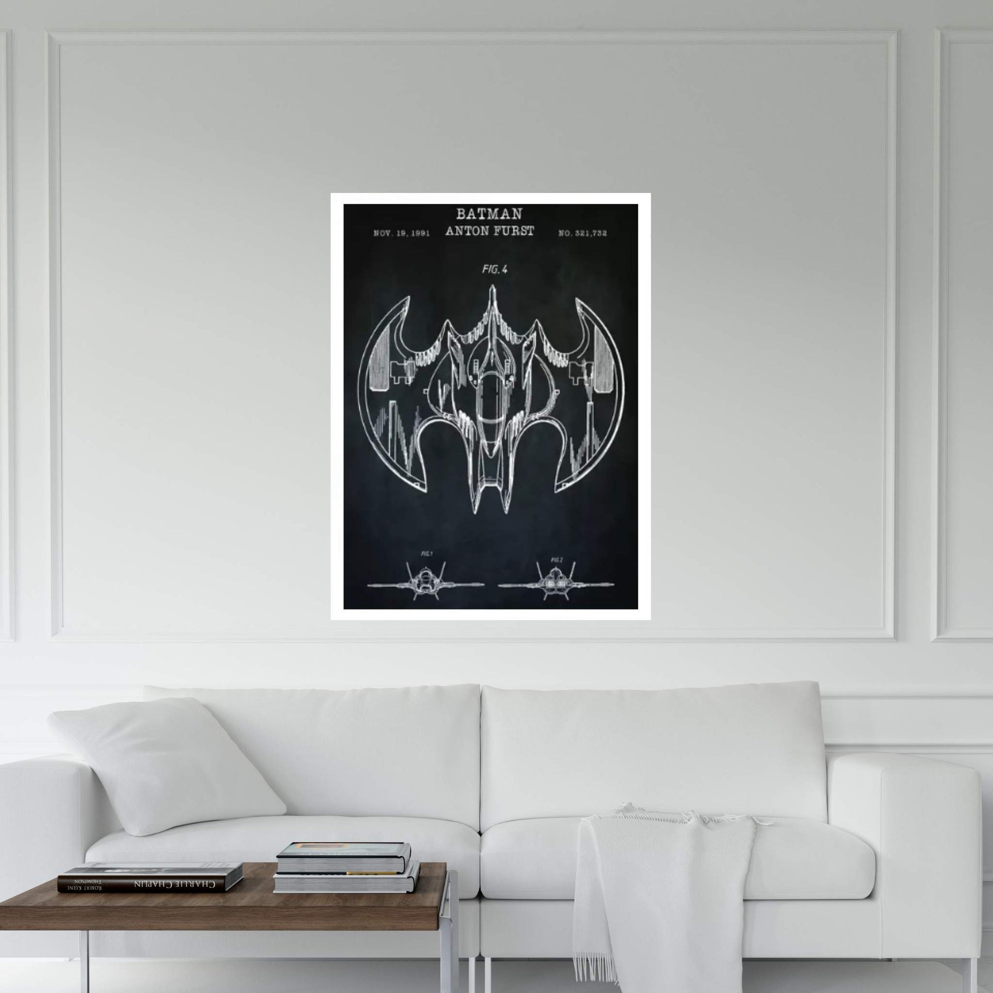 Batwing, Black Canvas Wall Art - Y Canvas