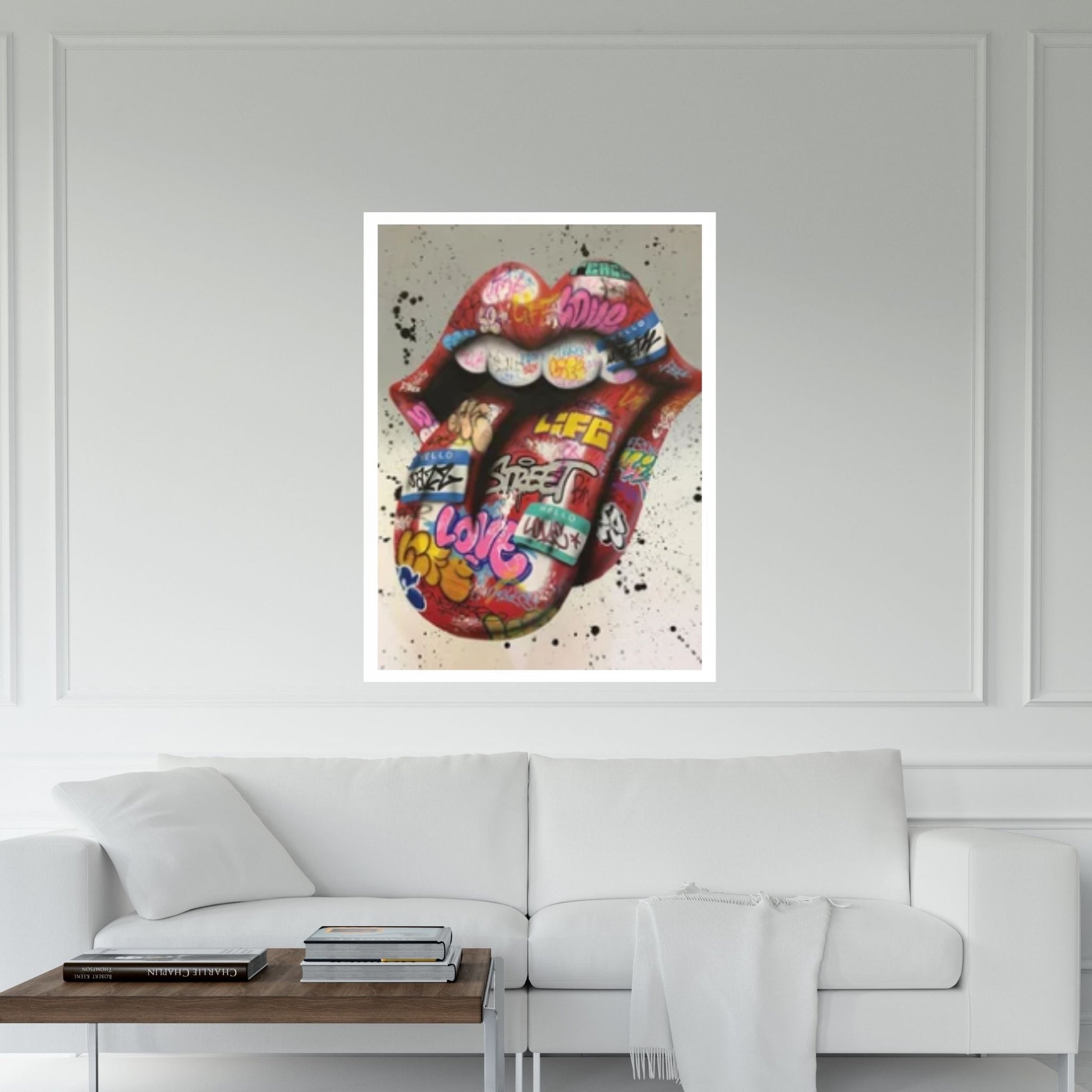 Banksy Poster, Sexy Lip Art Canvas Decor, Print Poster Graffiti Wall Art - Y Canvas