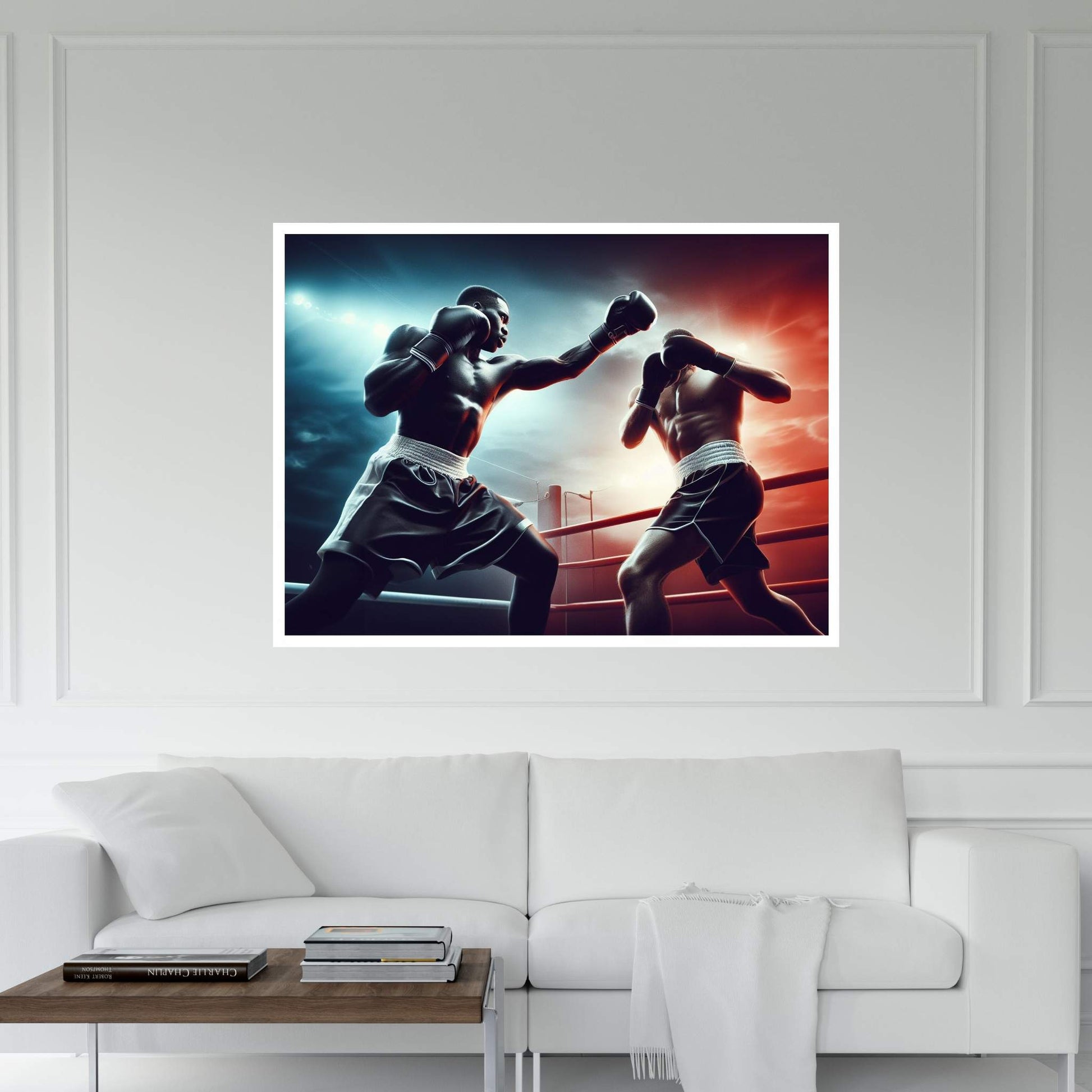 Black African Boxer, Fist and Victory, Boxing Canvas Wall Art - Y Canvas