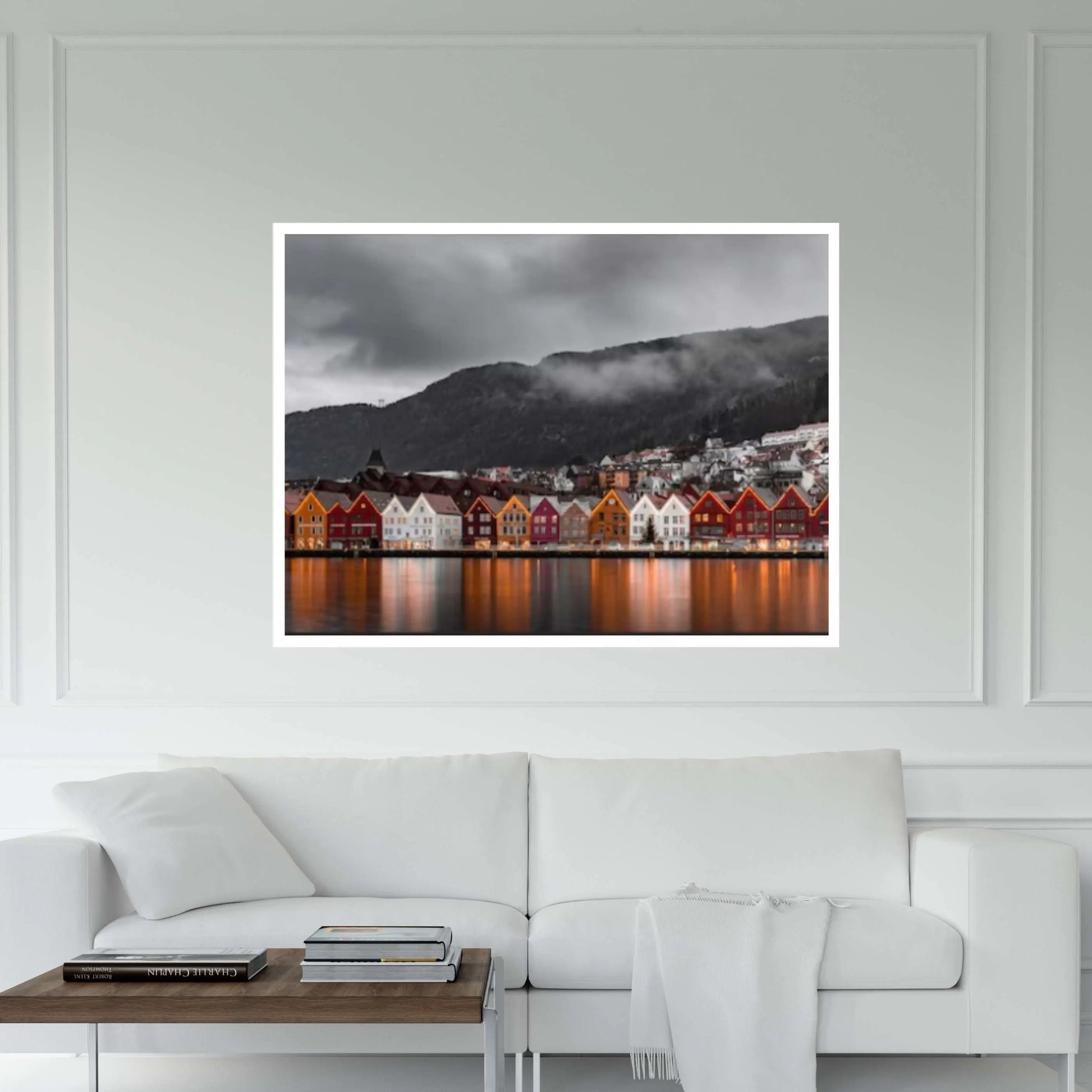 Norway Art Canvas Poster/Gift/Printed Famous Places Art Canvas-Bryggen Bergen Pictures Wall Art - Y Canvas