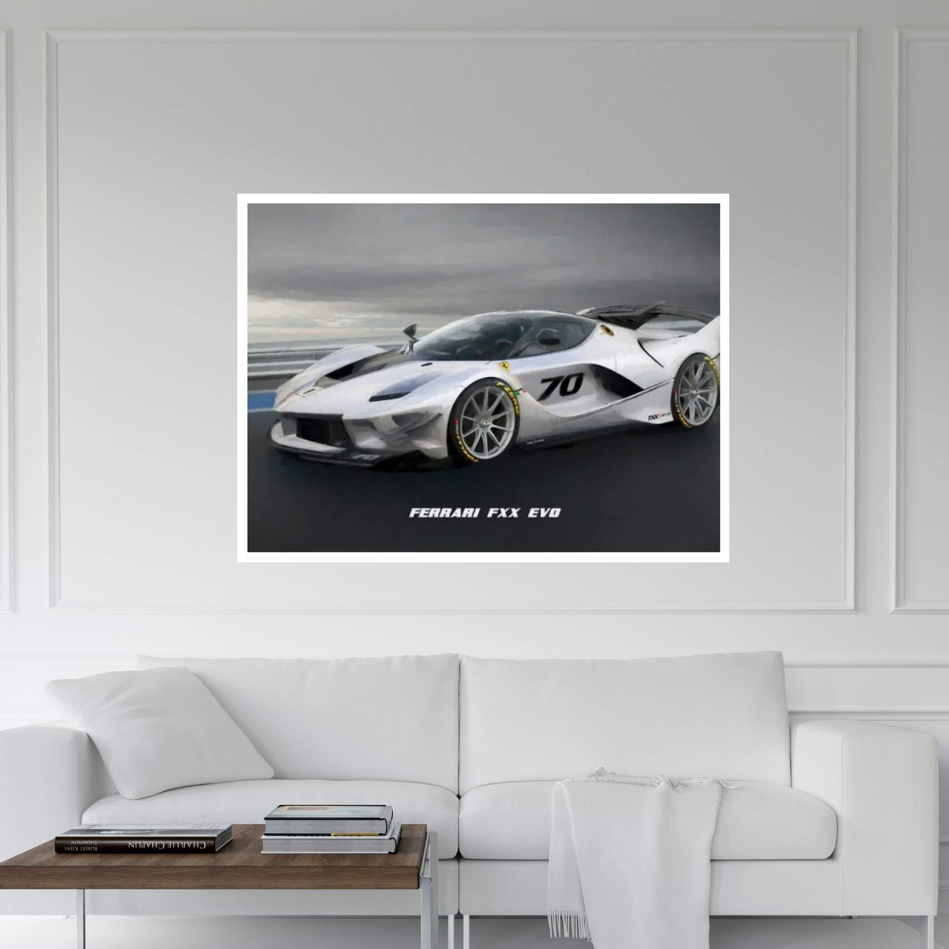 Ferrari FXX Evo In Watercolor Canvas Wall Art - Y Canvas