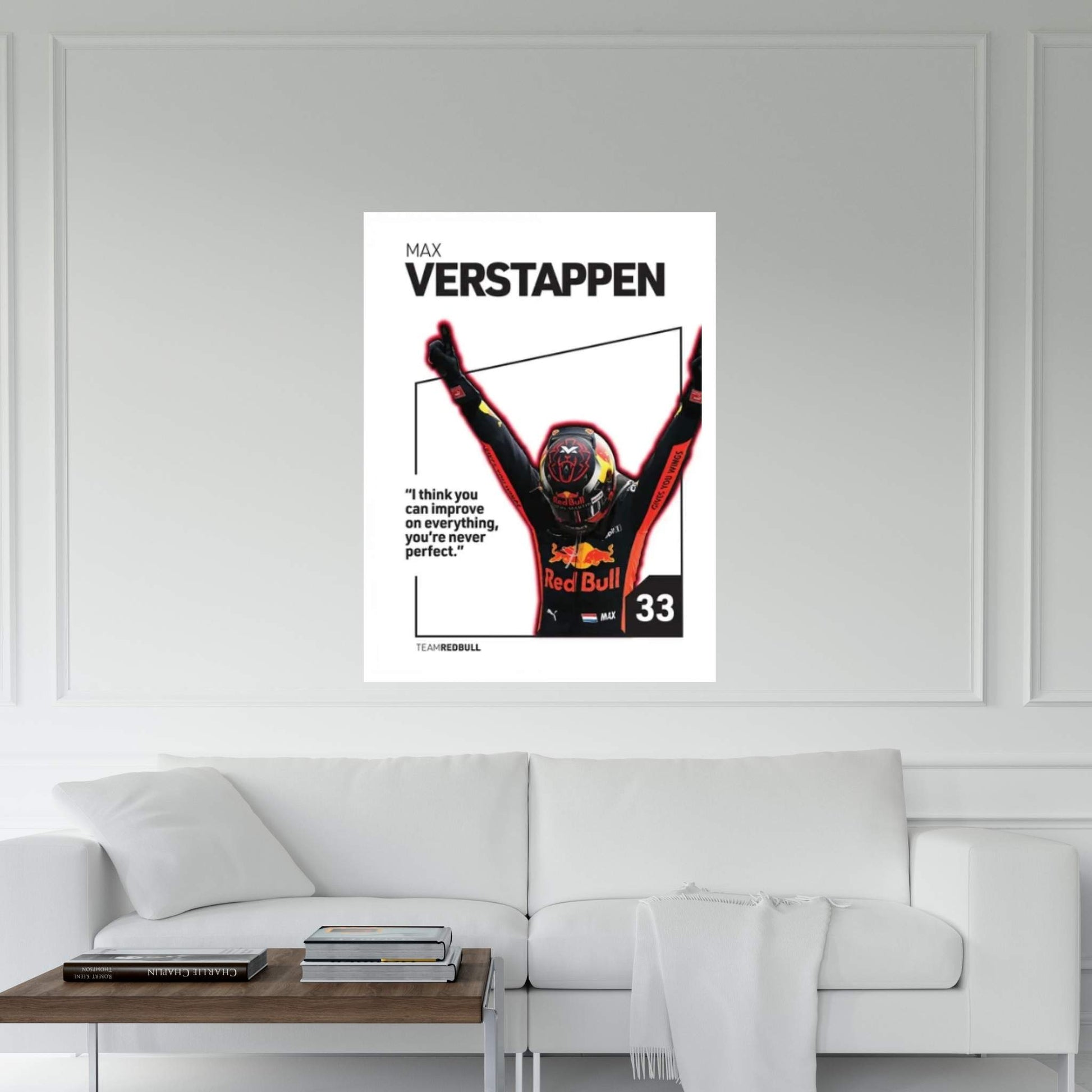 Max Verstappen (White) Canvas Wall Art - Y Canvas