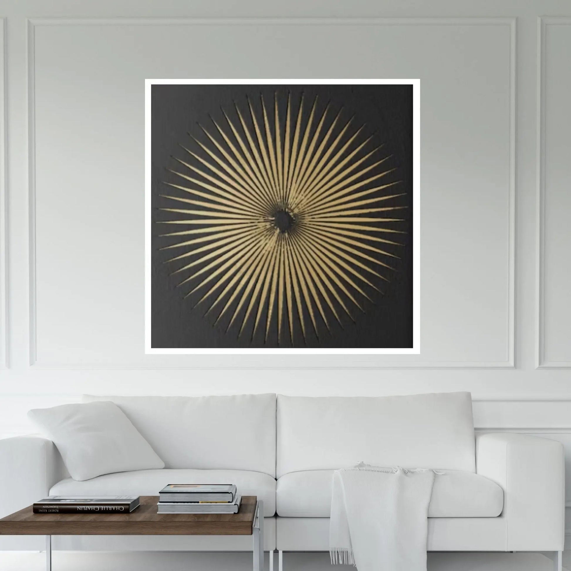 Golden Circle Oil Painting on Canvas Original Modern Textured Painting Abstract Living Room Wall Art - Y Canvas