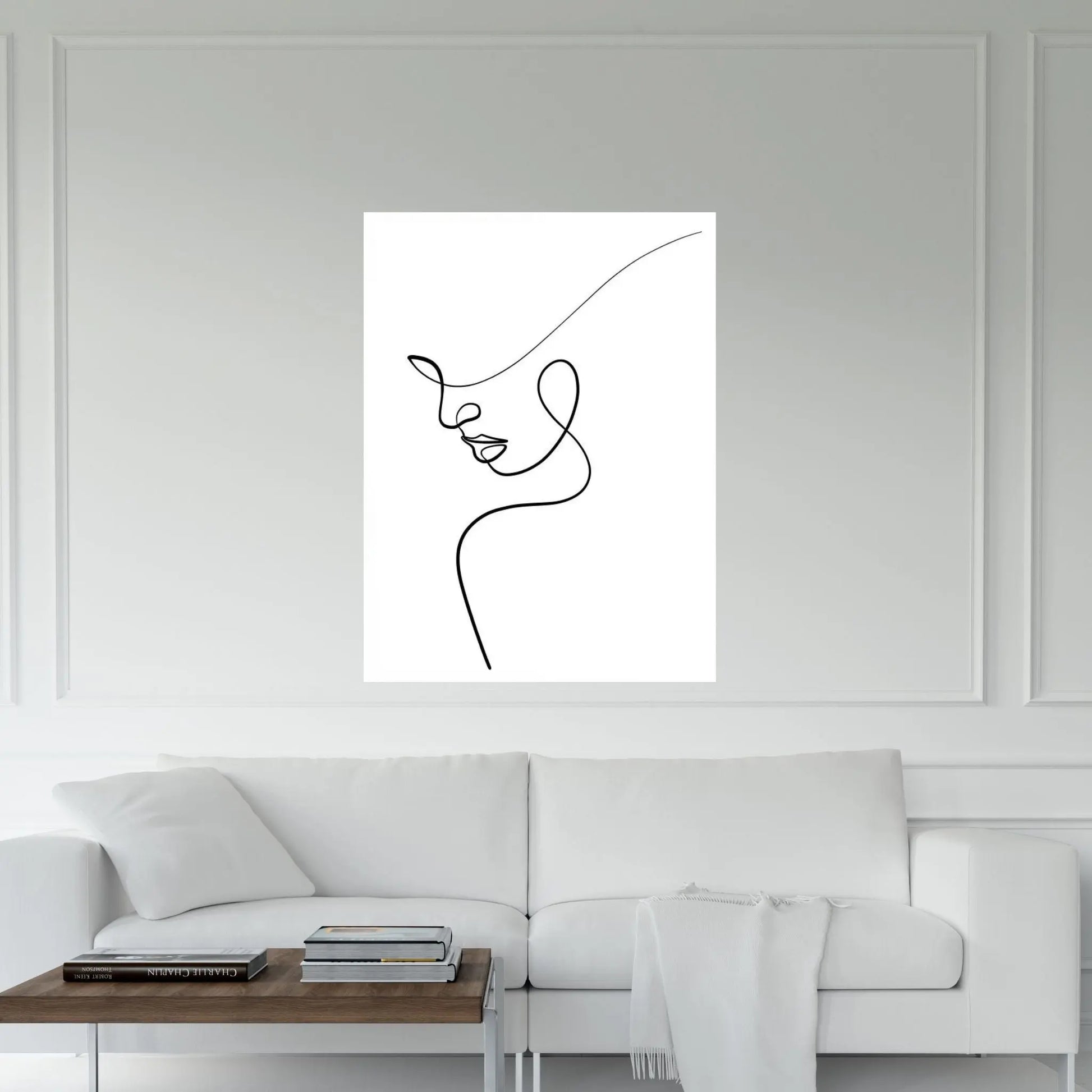 One Line Woman Canvas Wall Art - Y Canvas
