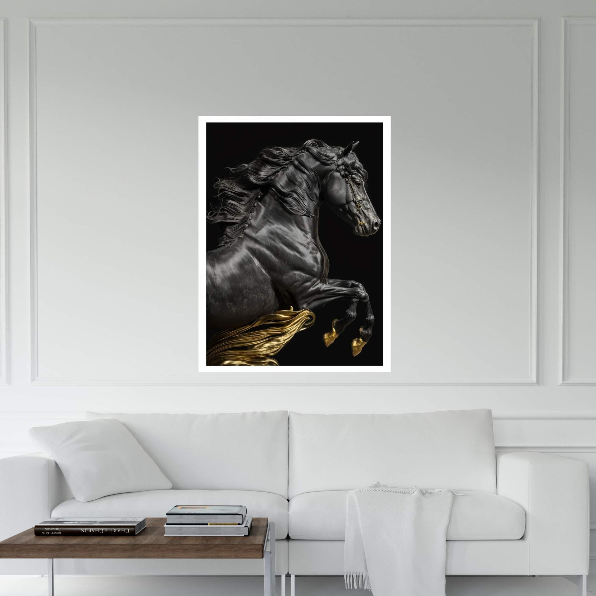 Beautiful Black Horse Canvas Wall Art , Animal Wall Art - Y Canvas