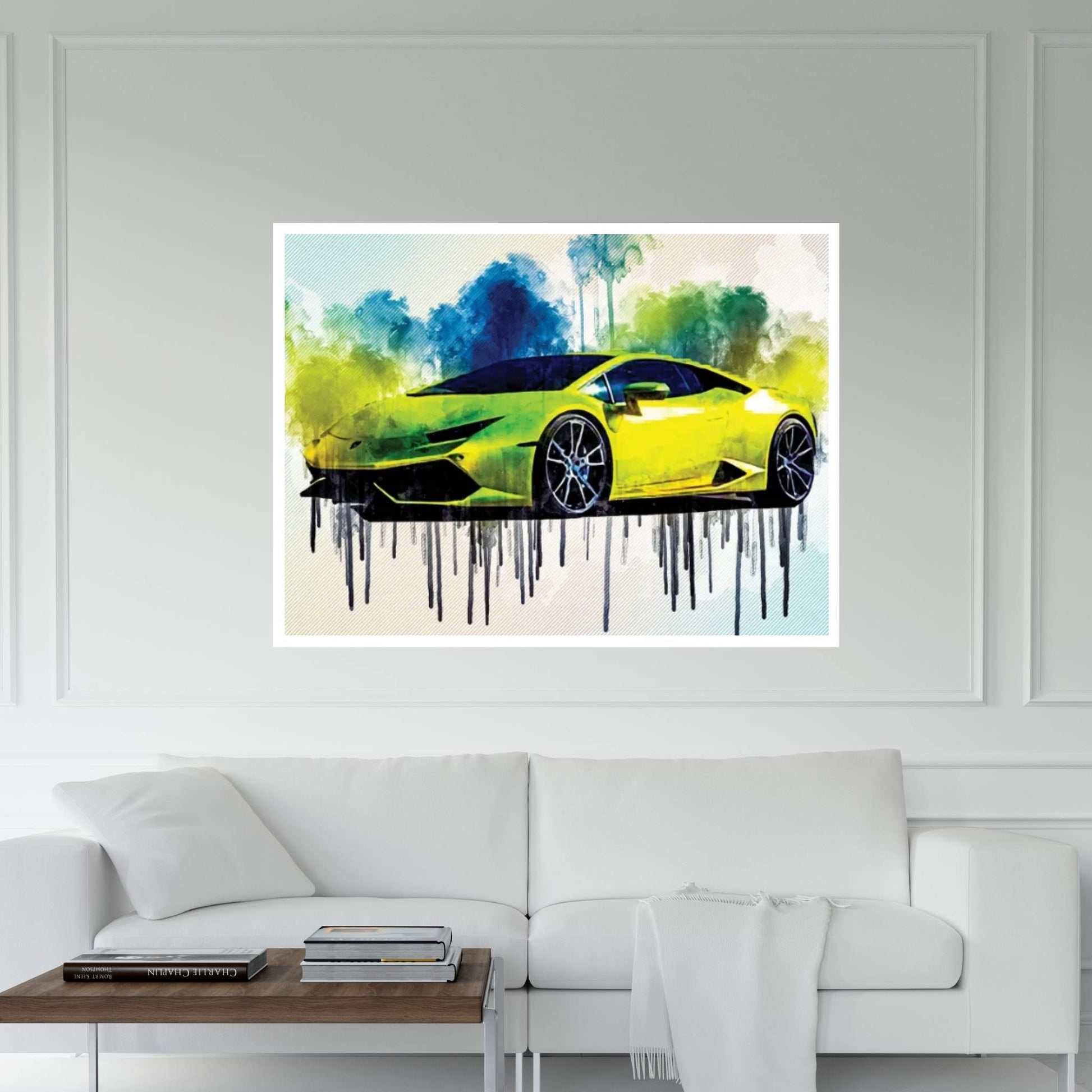 Lamborghini Huracan 2015 Hypercar Green Canvas Wall Art - Y Canvas