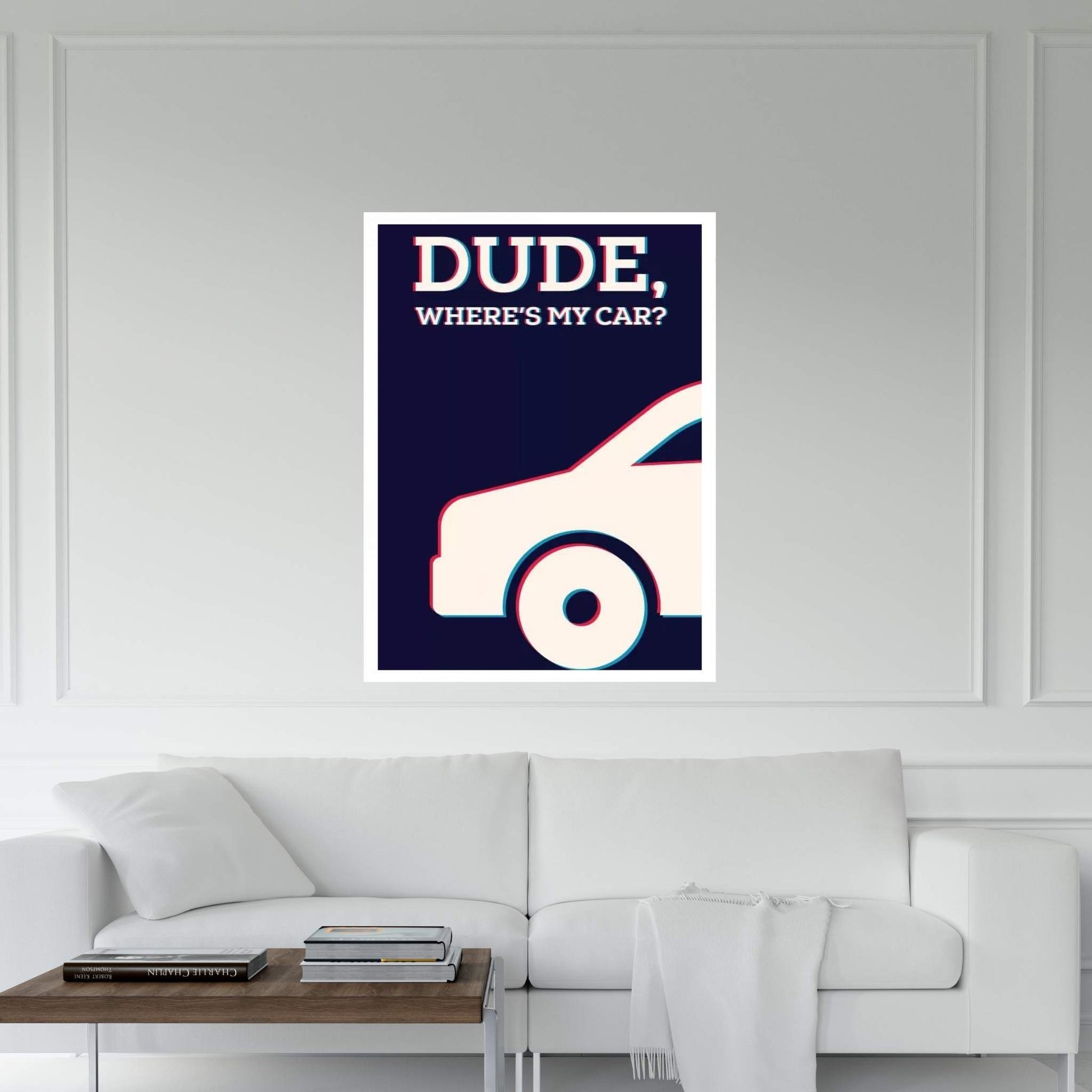 Dude Where's My Car Minimalist Poster Canvas Wall Art - Y Canvas