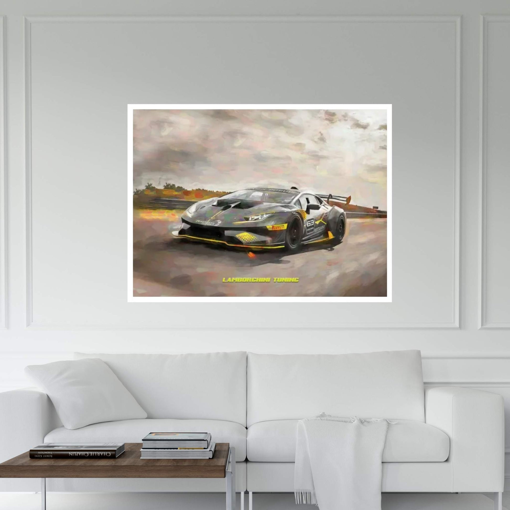 Lamborghini Tuning V2 In Watercolor Canvas Wall Art - Y Canvas