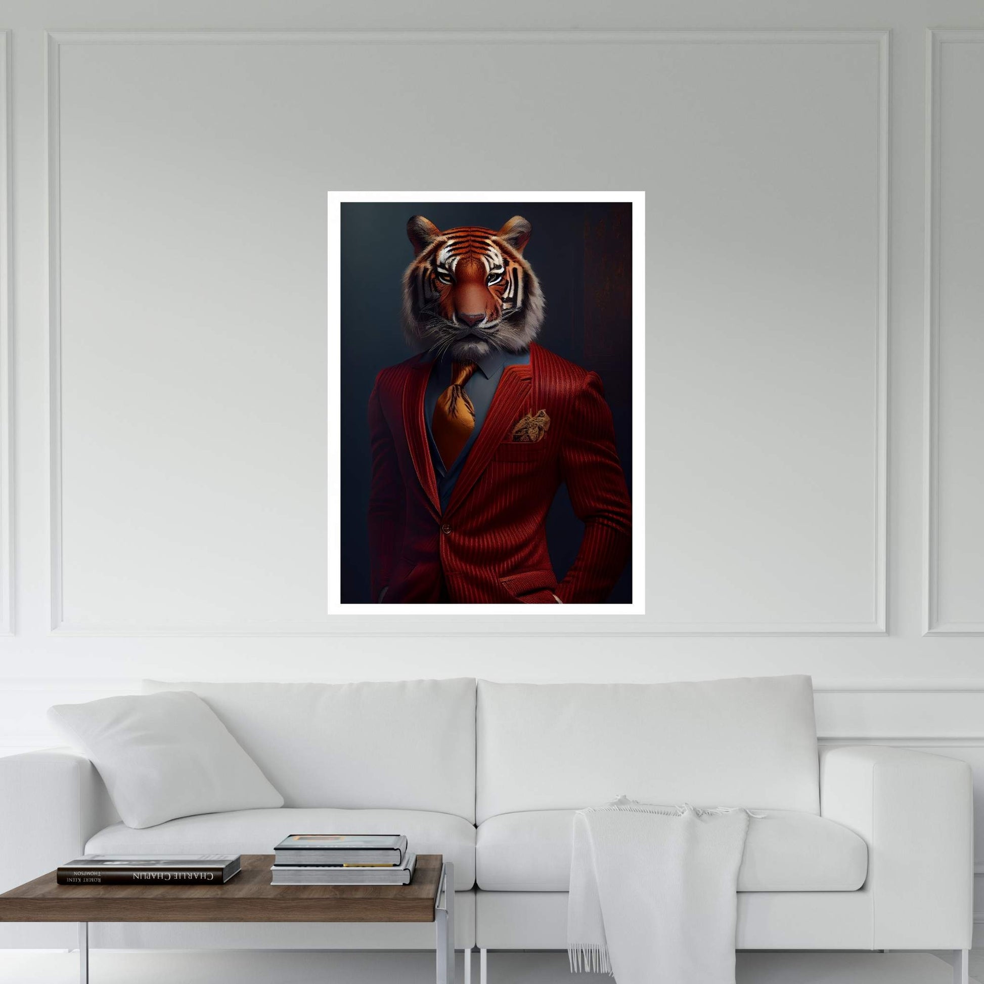 Businnes Tiger Wall Art, Tiger Canvas Art, Animal Wall Art - Y Canvas