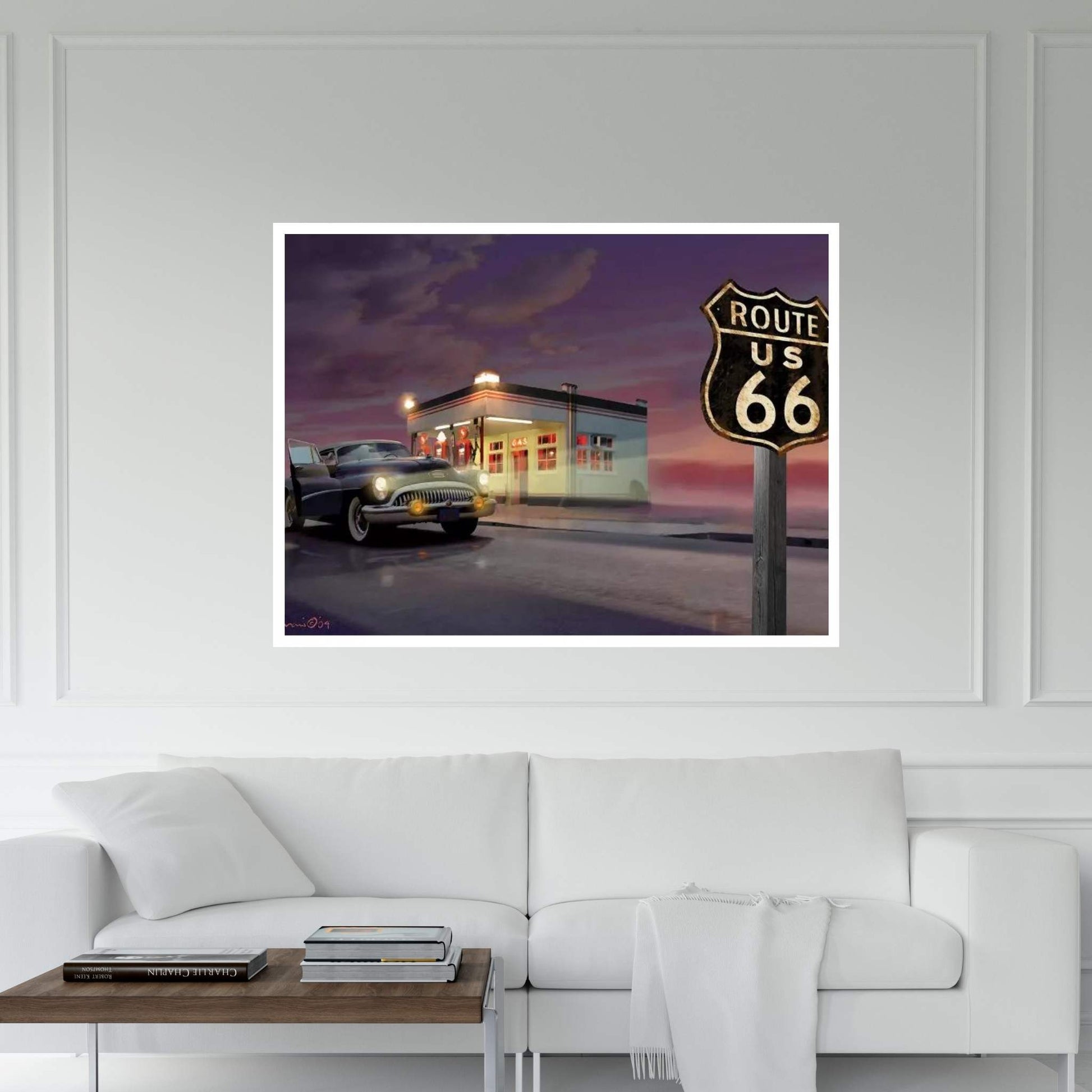 Route 66 Canvas Wall Art - Y Canvas