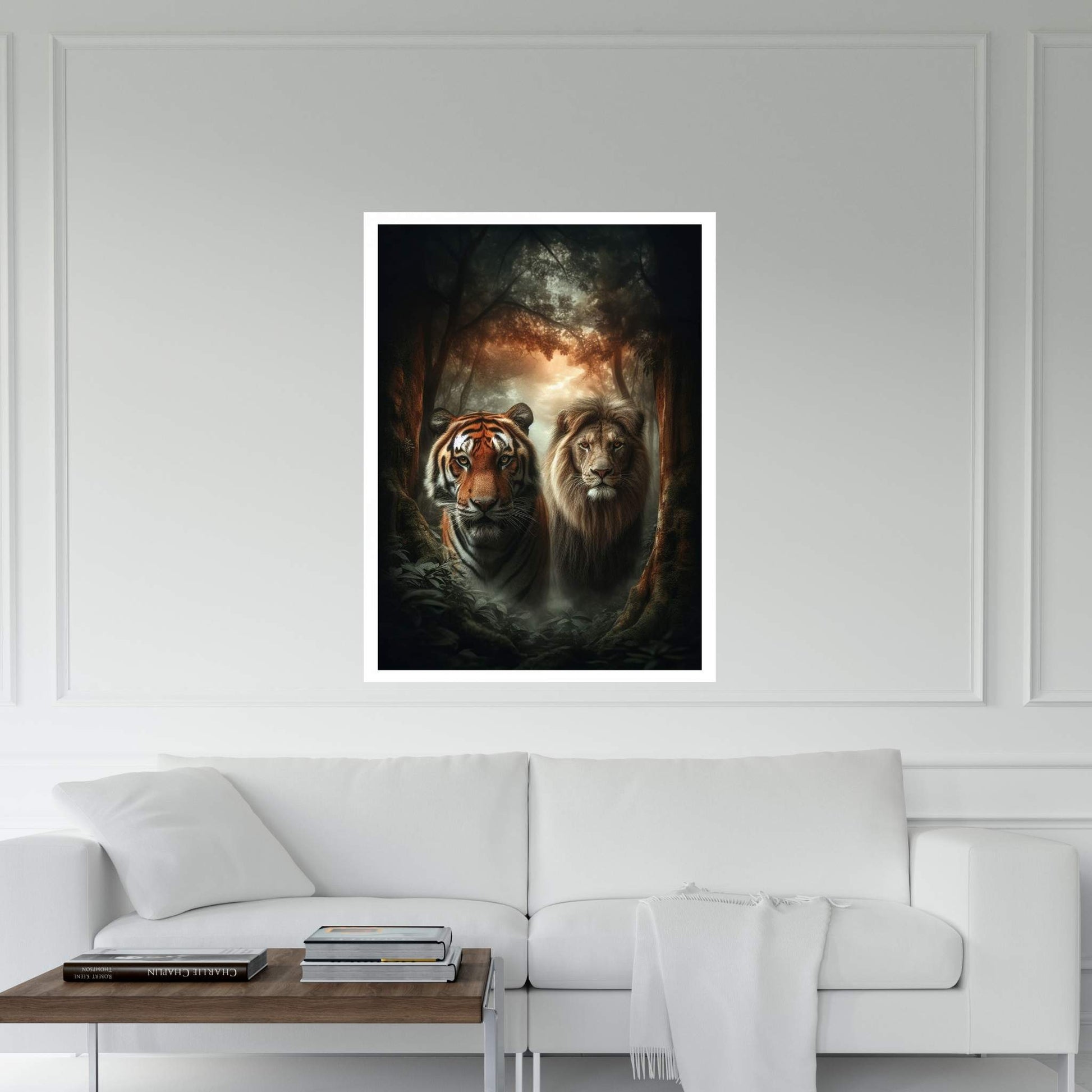 Lion Tiger Animal Canvas Wall Art Home Decor - Y Canvas
