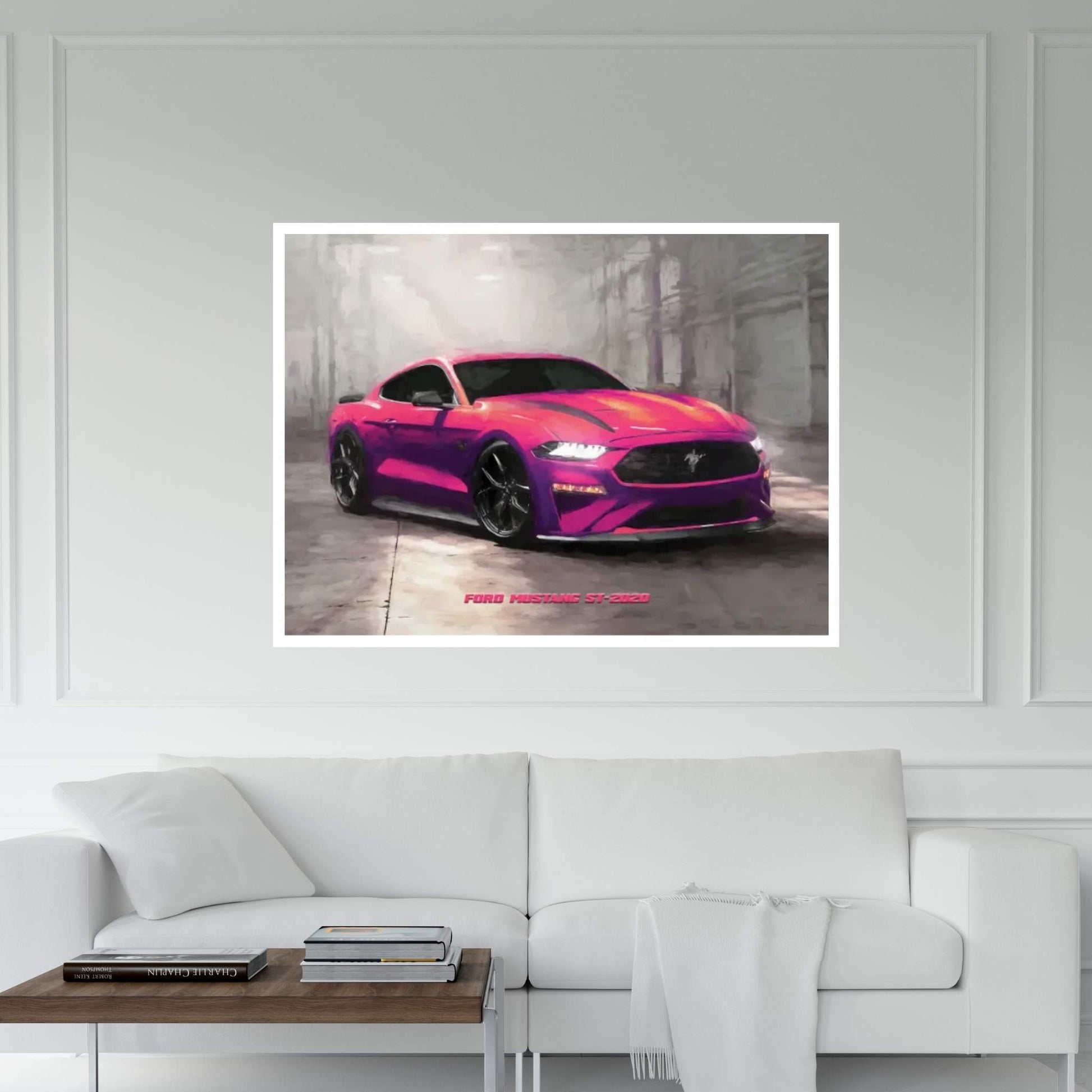 Ford Mustang St In Watercolor Canvas Wall Art - Y Canvas