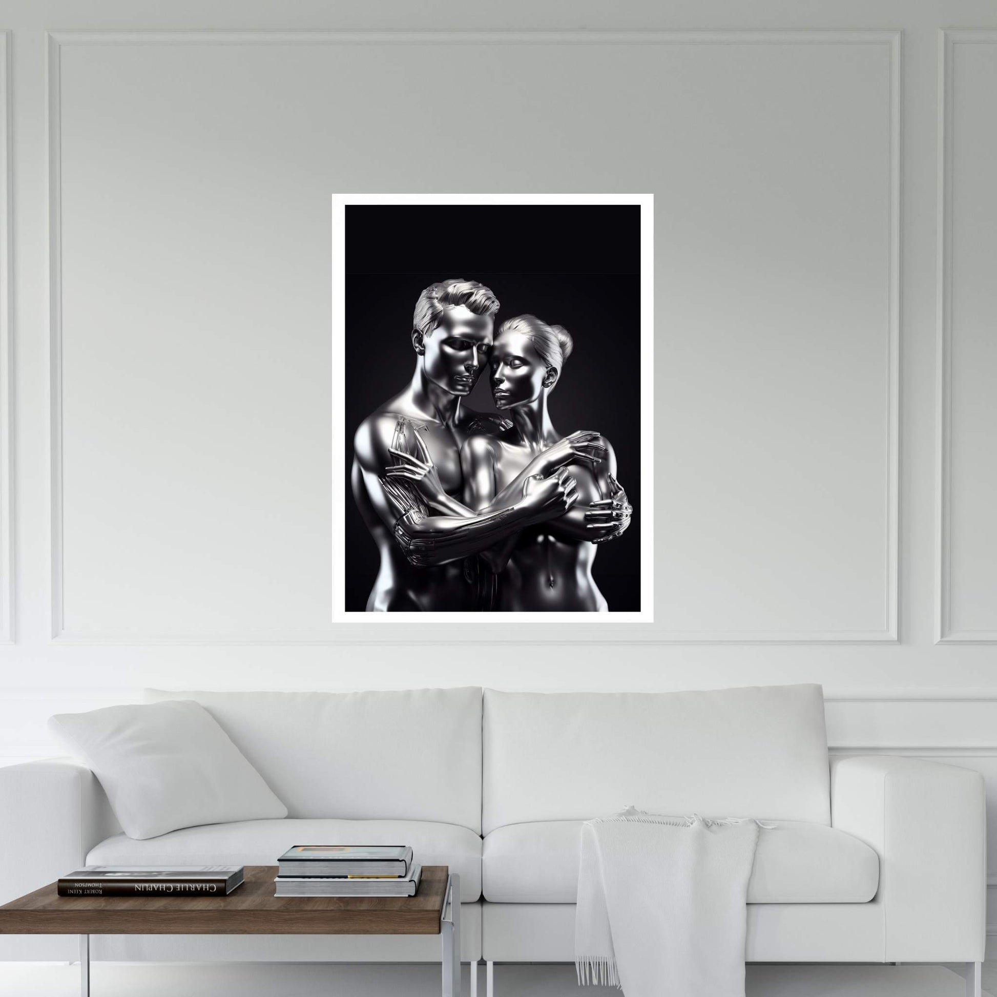Metalic Love Couple Canvas Wall Art - Y Canvas