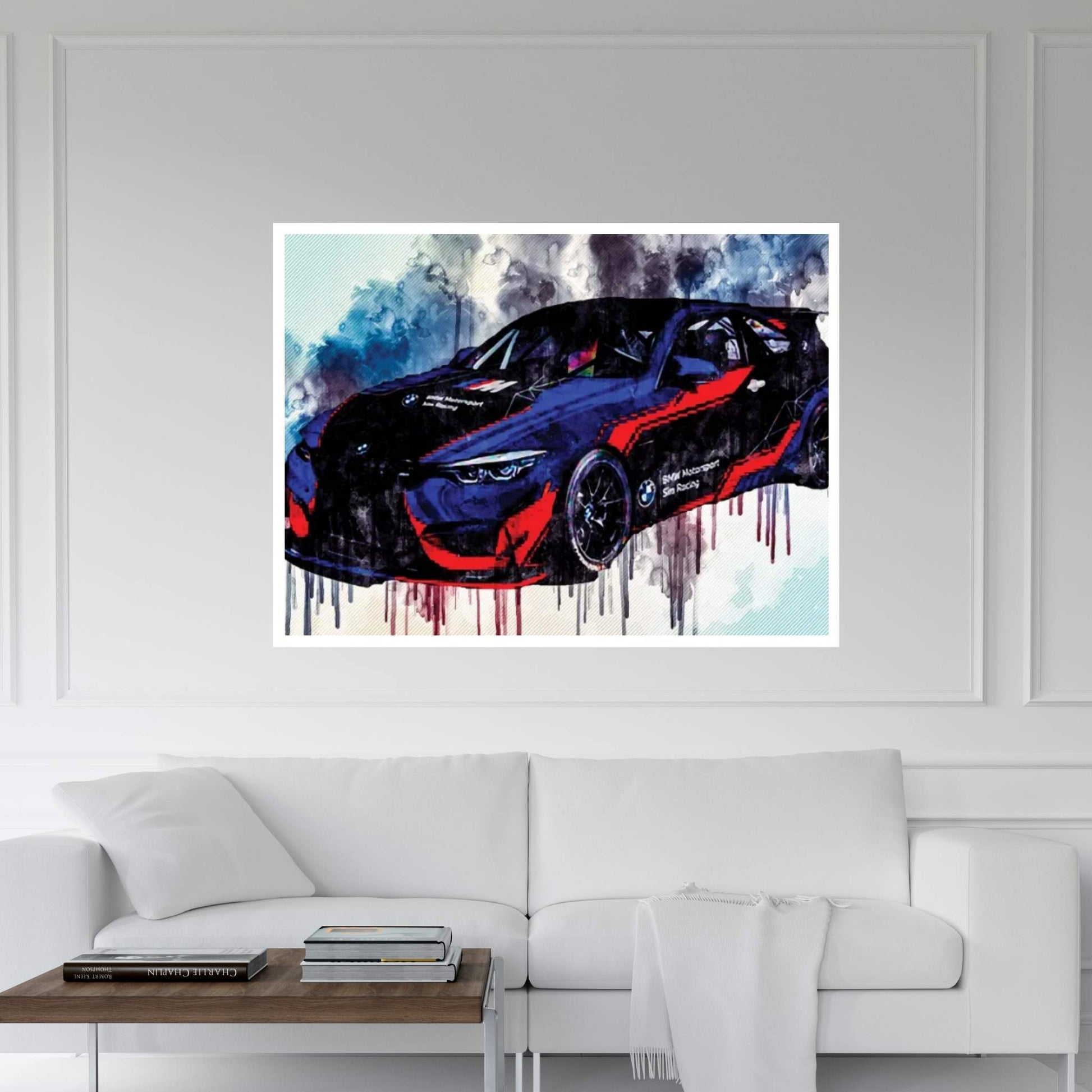 Bmw M4 Gt4 2021 Exterior Front View Tuning M4 Race Car Canvas Wall Art - Y Canvas