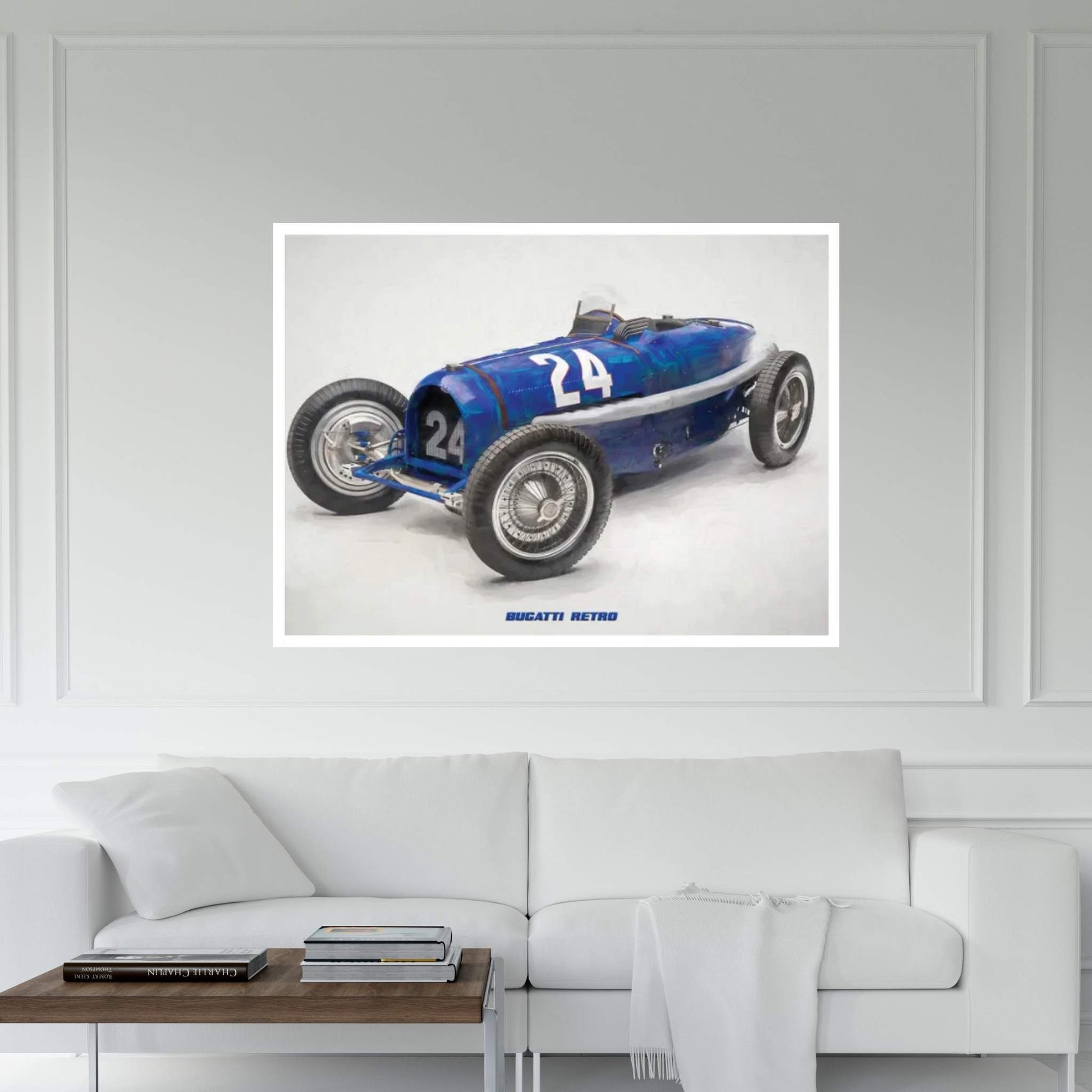 Bugatti Retro In Watercolor Canvas Wall Art - Y Canvas