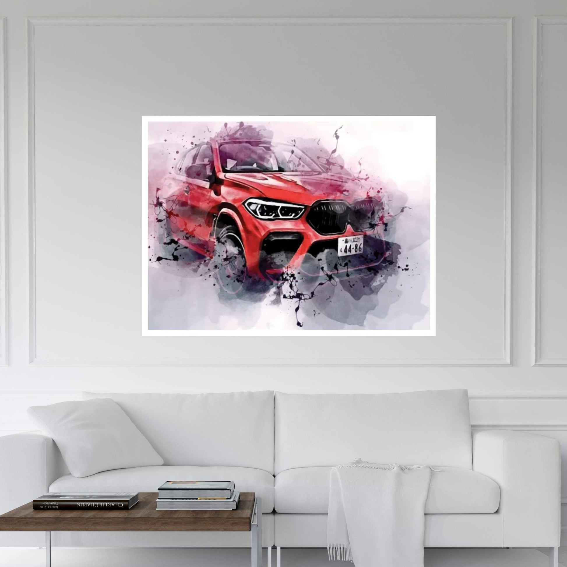 BMW X6M Competition Motion Blur 2022 Cars F96 Canvas Wall Art - Y Canvas