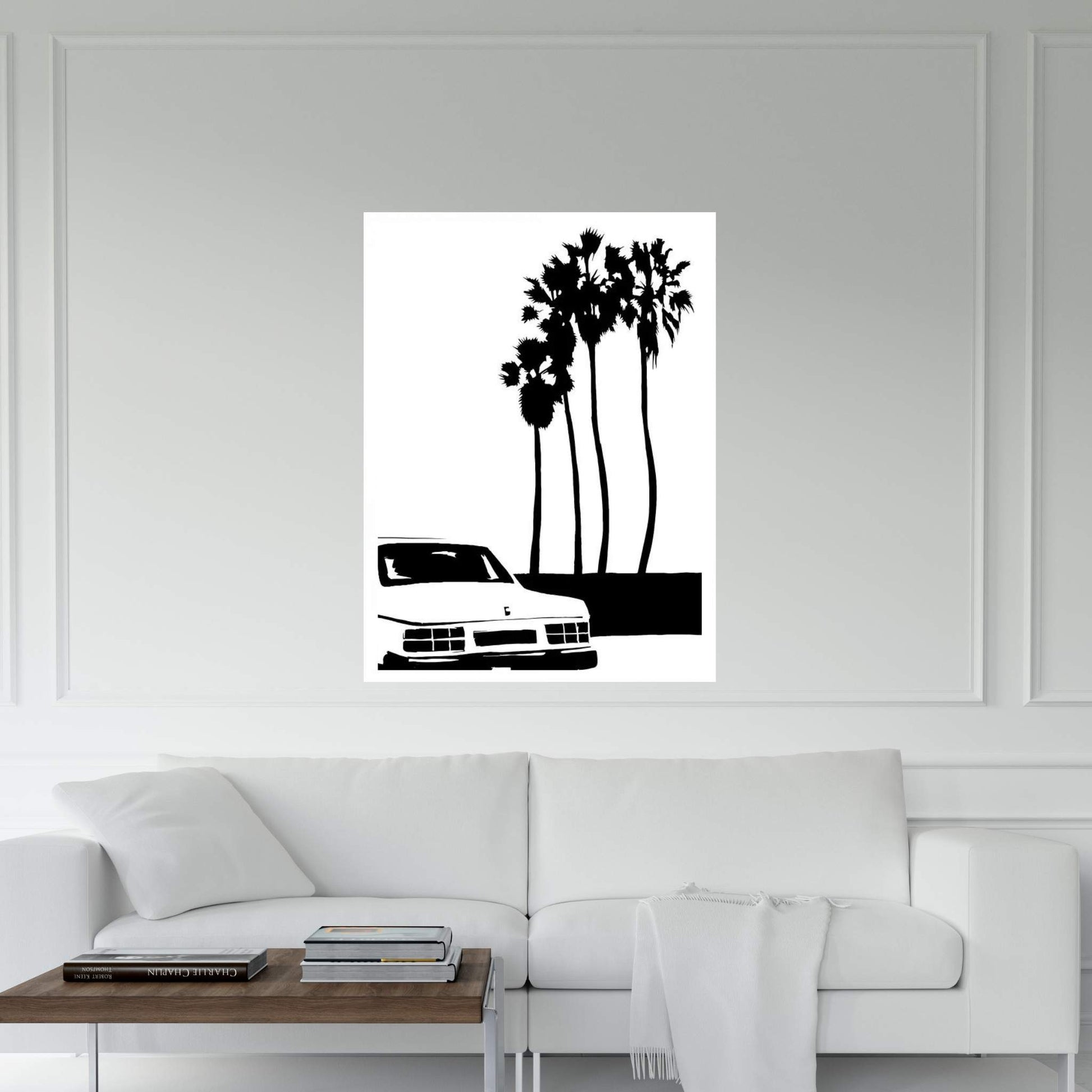 Car And Palms Canvas Wall Art - Y Canvas