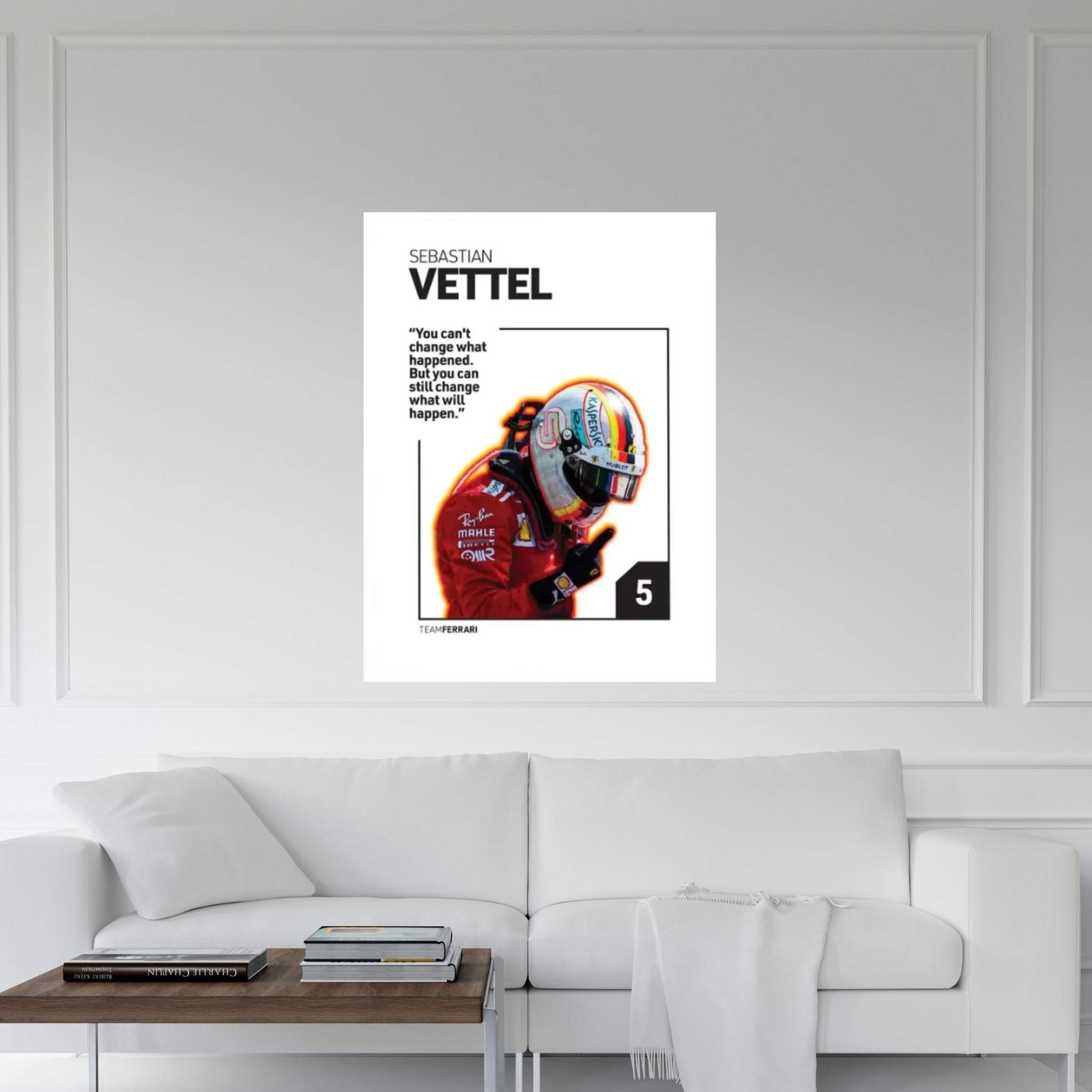 Sebastian Vettel (White) Canvas Wall Art - Y Canvas