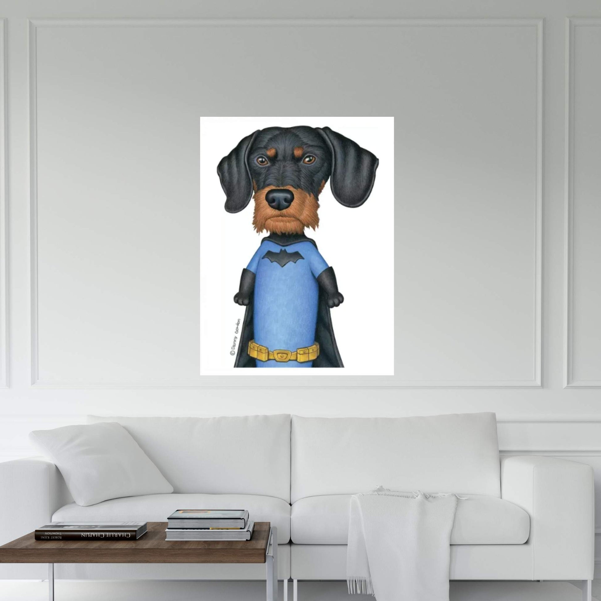 Dachshund Batman Canvas Wall Art - Y Canvas