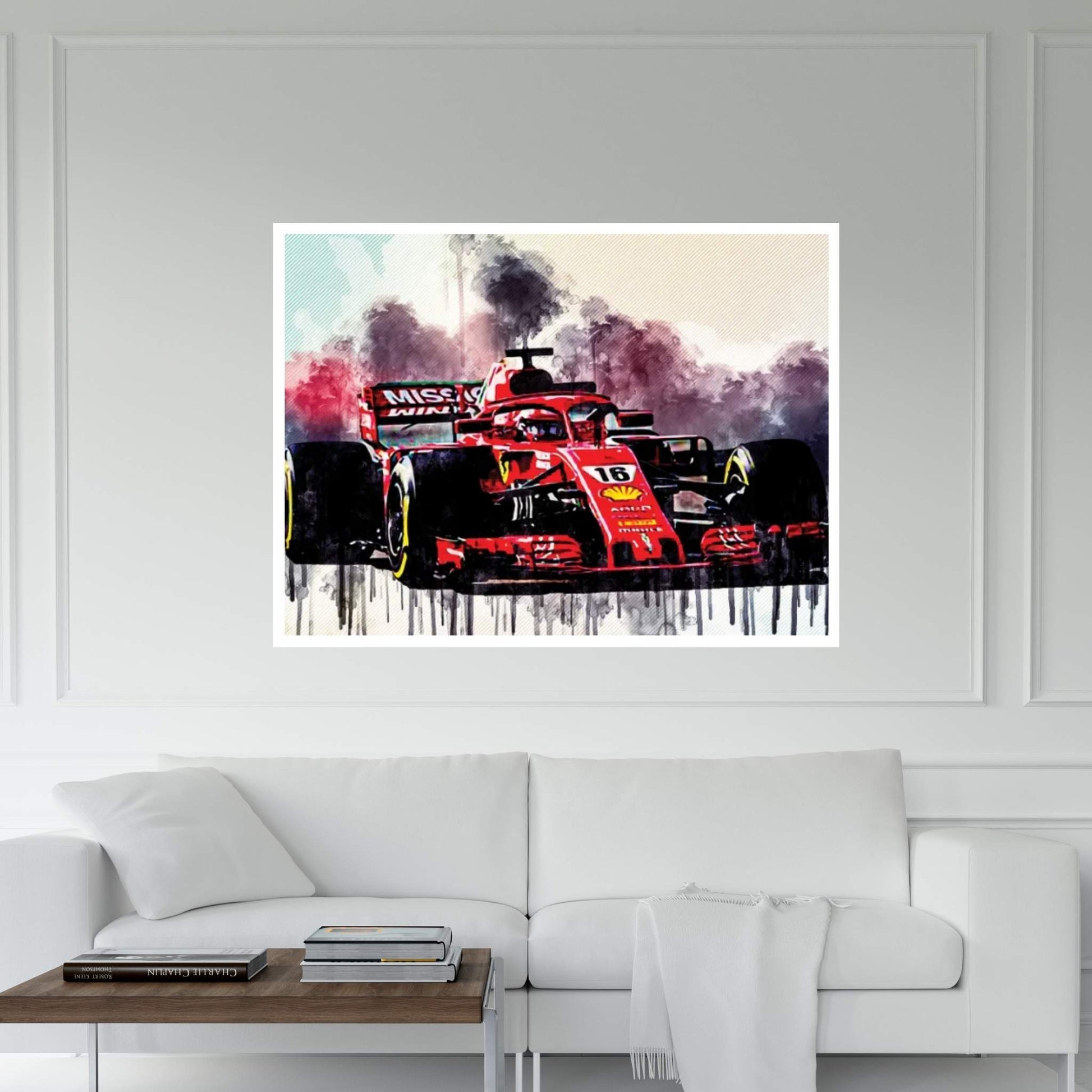 Charles Leclerc Scuderia Ferrari Formula 1 Ferrari Sf90 Racing Car Italian Team F1 Canvas Wall Art - Y Canvas