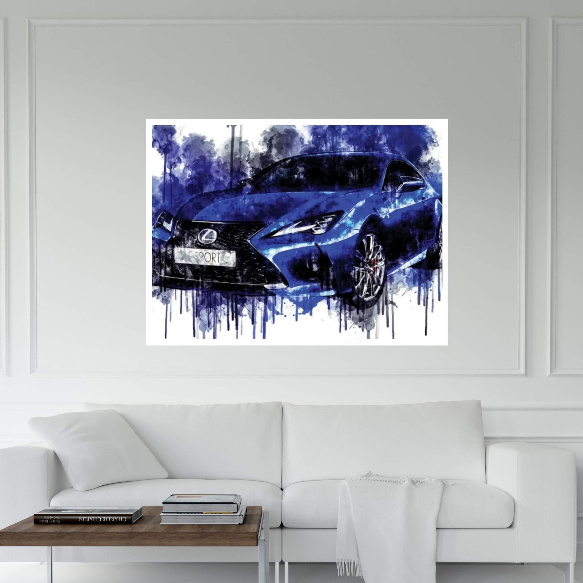 Car 2019 Lexus RC 350 F Sport Cars Watercolor Painting Colorful Art Canvas Wall Art - Y Canvas