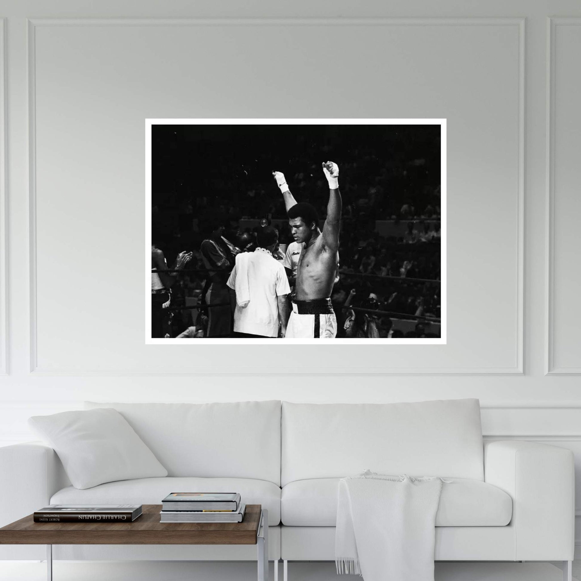 Muhammad Ali With Hands Raised Canvas Wall Art - Y Canvas