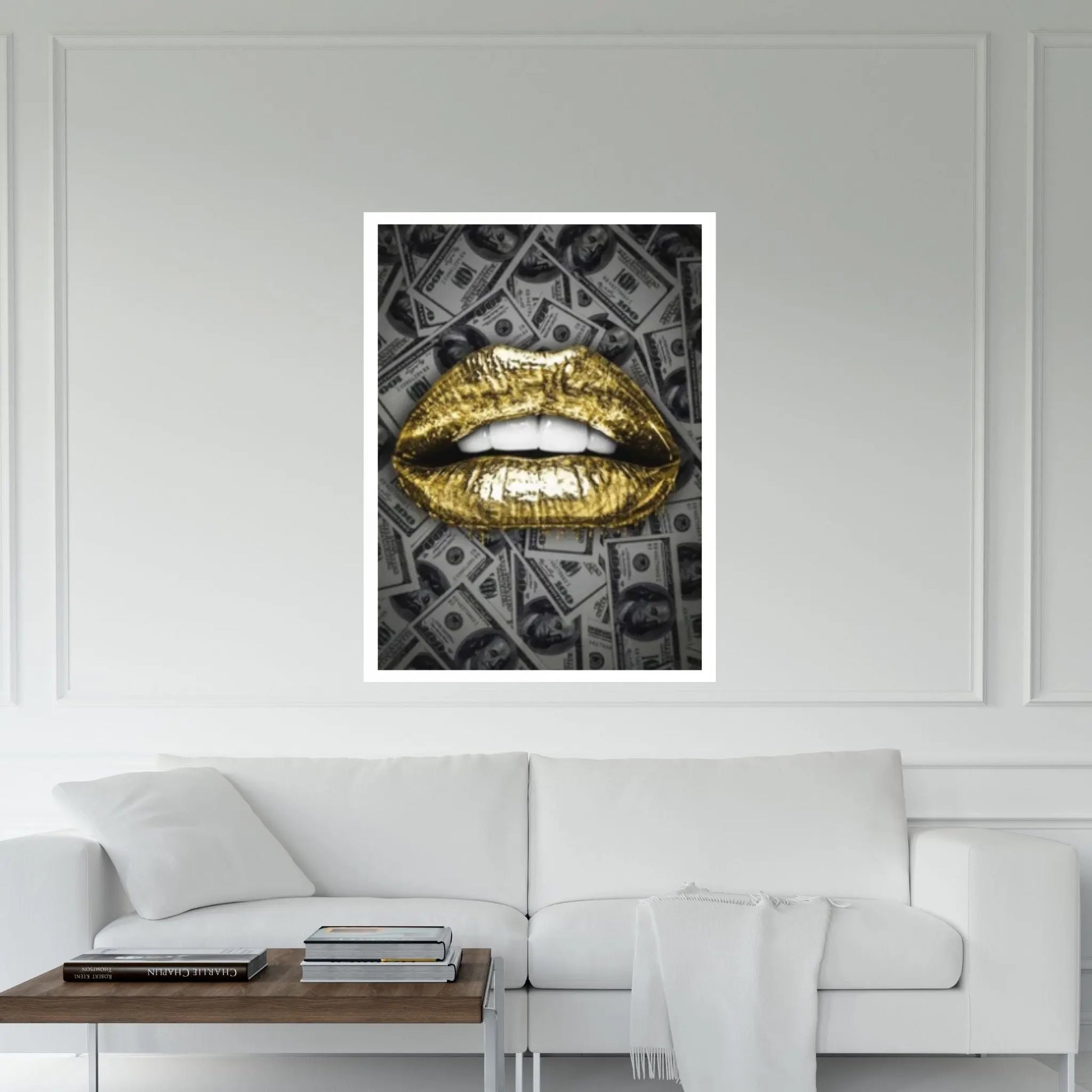 Sexy Lips Abstract Lips Dollar Background Canvas Wall Art Painting Modern Wall Art Nordic Pop Poster - Y Canvas
