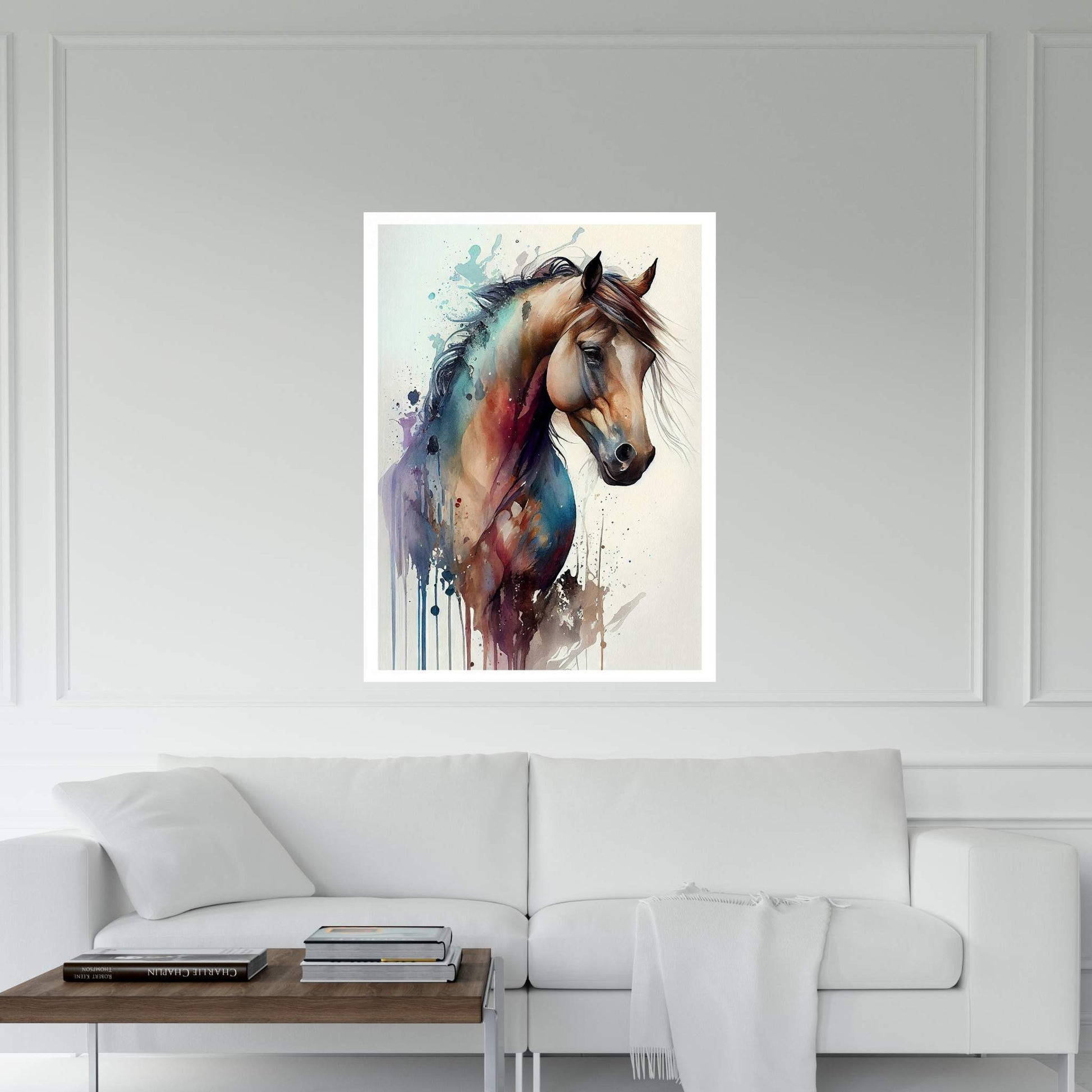 Colorful Horse Modern Abstract Animal Canvas Wall Art - Y Canvas