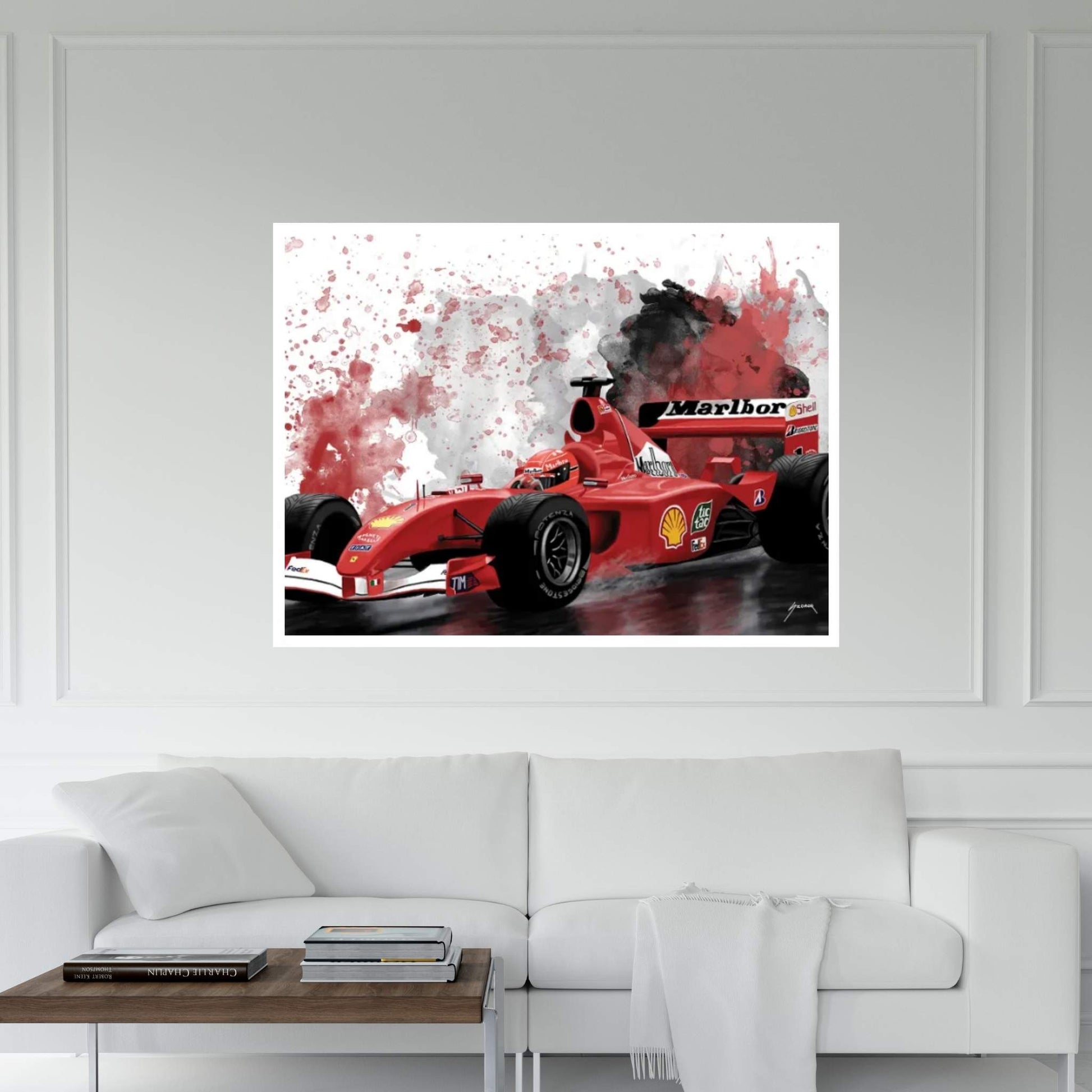 Schumacher's Racecar Canvas Wall Art - Y Canvas