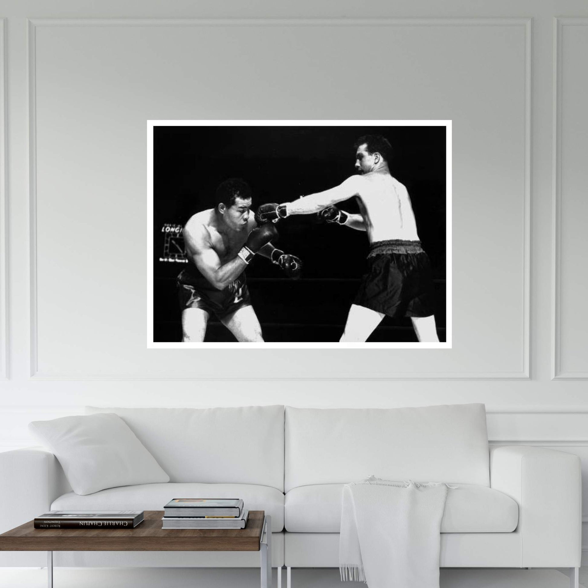 American boxer Joe Louis fighting with Billy Conn 1946 Canvas Wall Art - Y Canvas