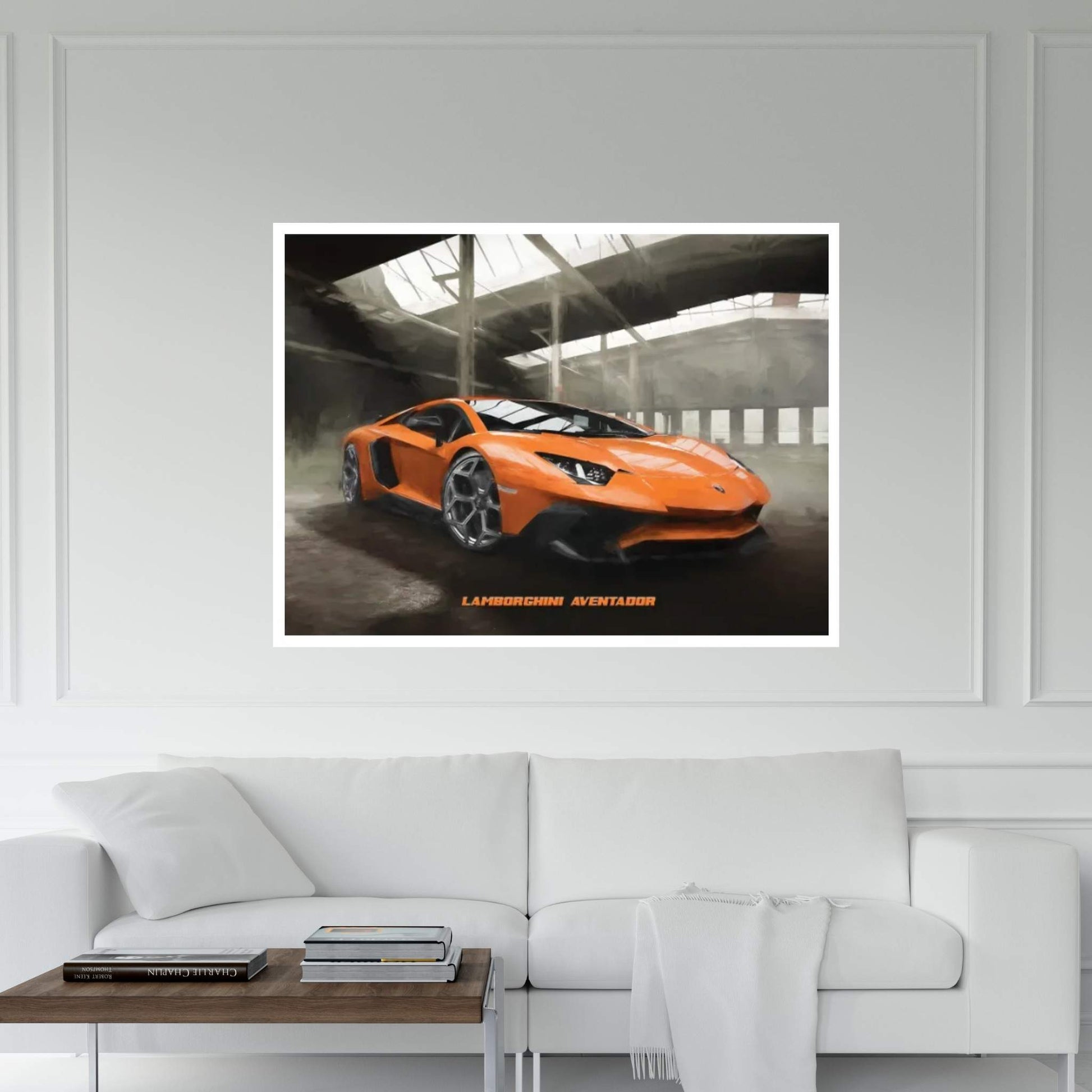 Lamborghini Aventador In Watercolor Canvas Wall Art - Y Canvas