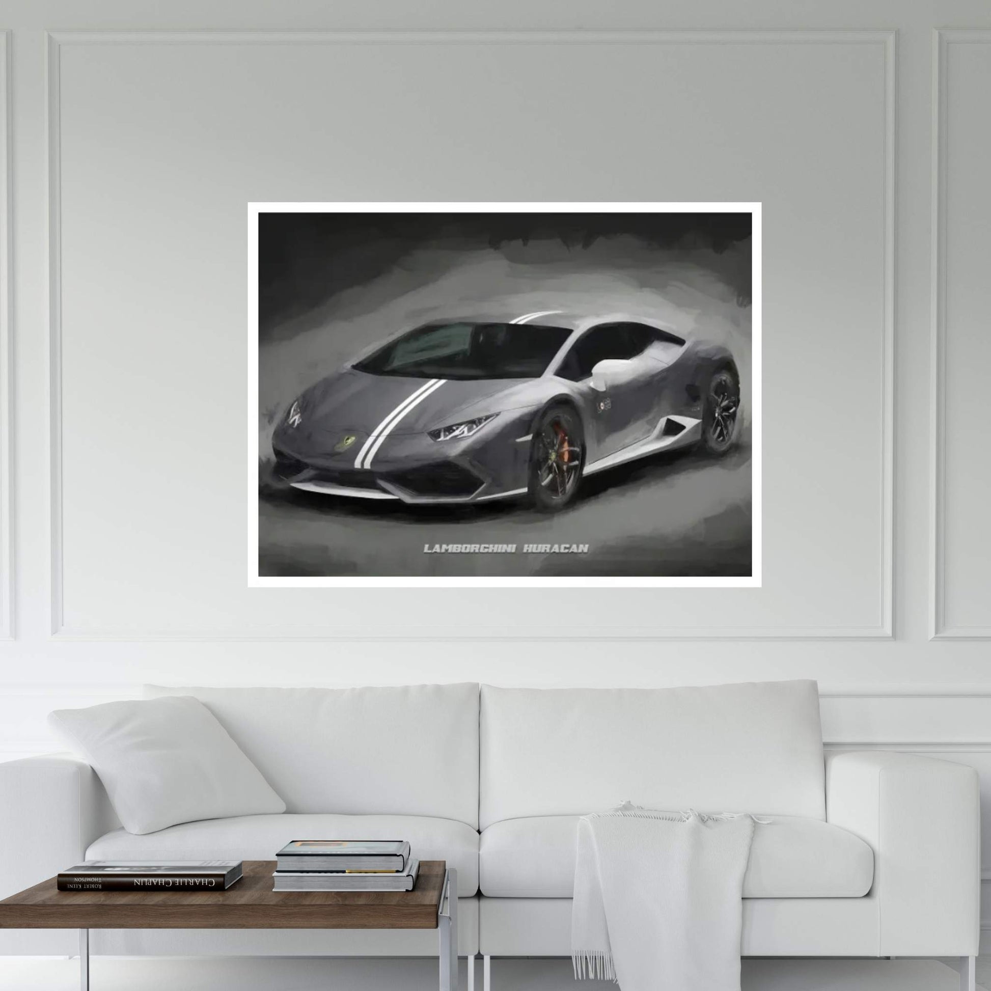 Lamborghini Huracan In Watercolor Canvas Wall Art - Y Canvas