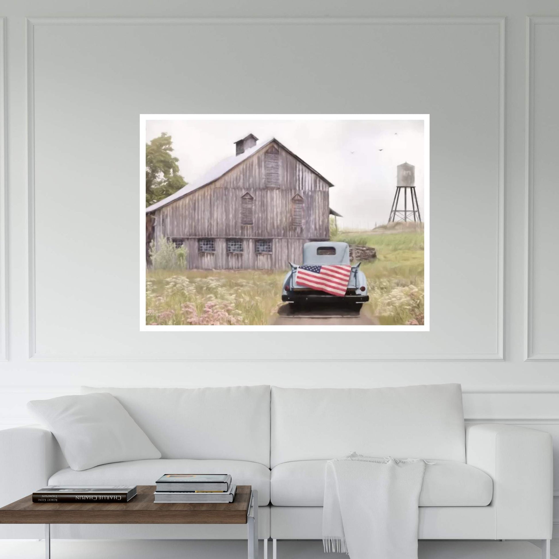 Flag on Tailgate Canvas Wall Art - Y Canvas