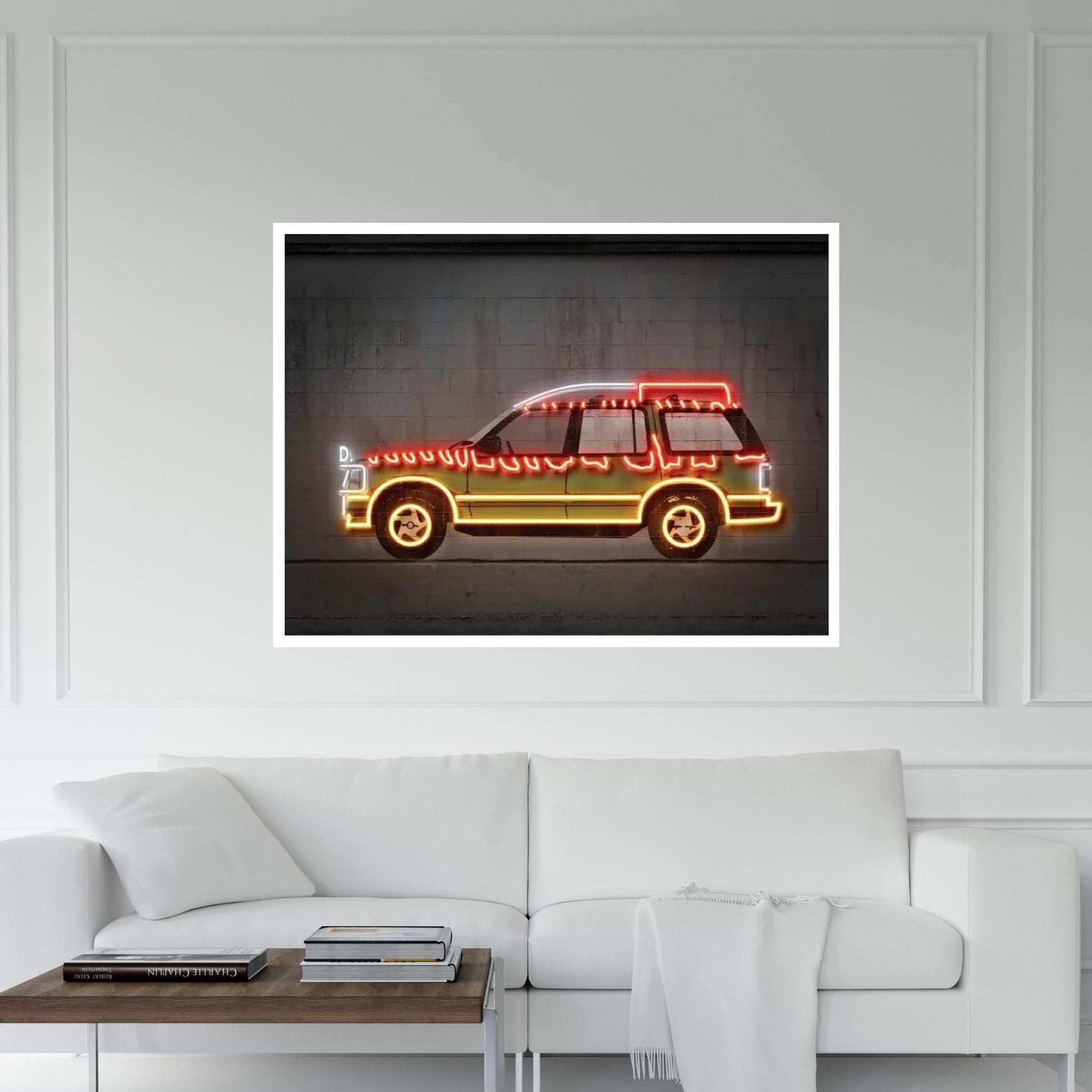 Jurassic Car Canvas Wall Art - Y Canvas