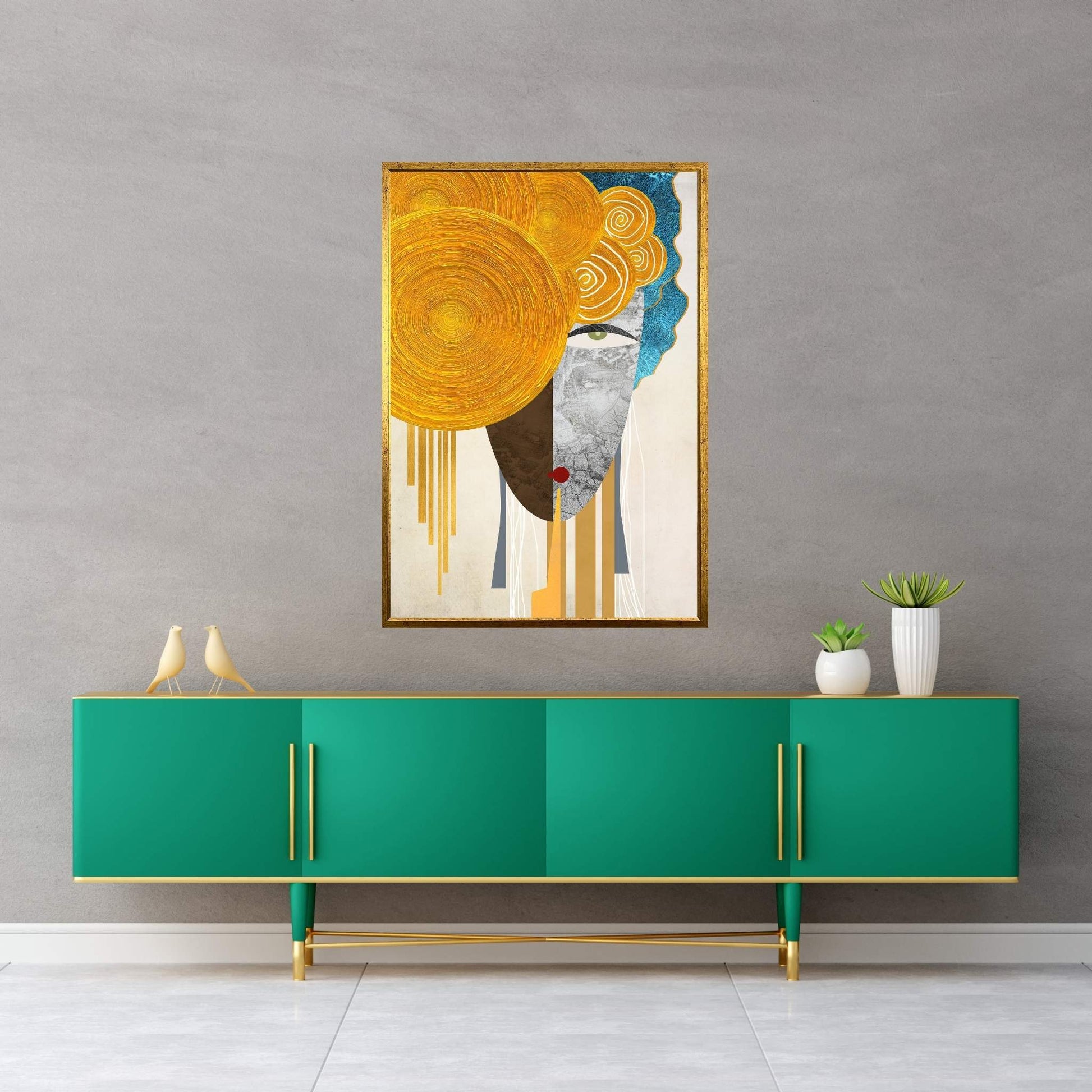 Picasso Style The Golden Tears Woman Reproduction Modern Canvas Wall Art - Y Canvas