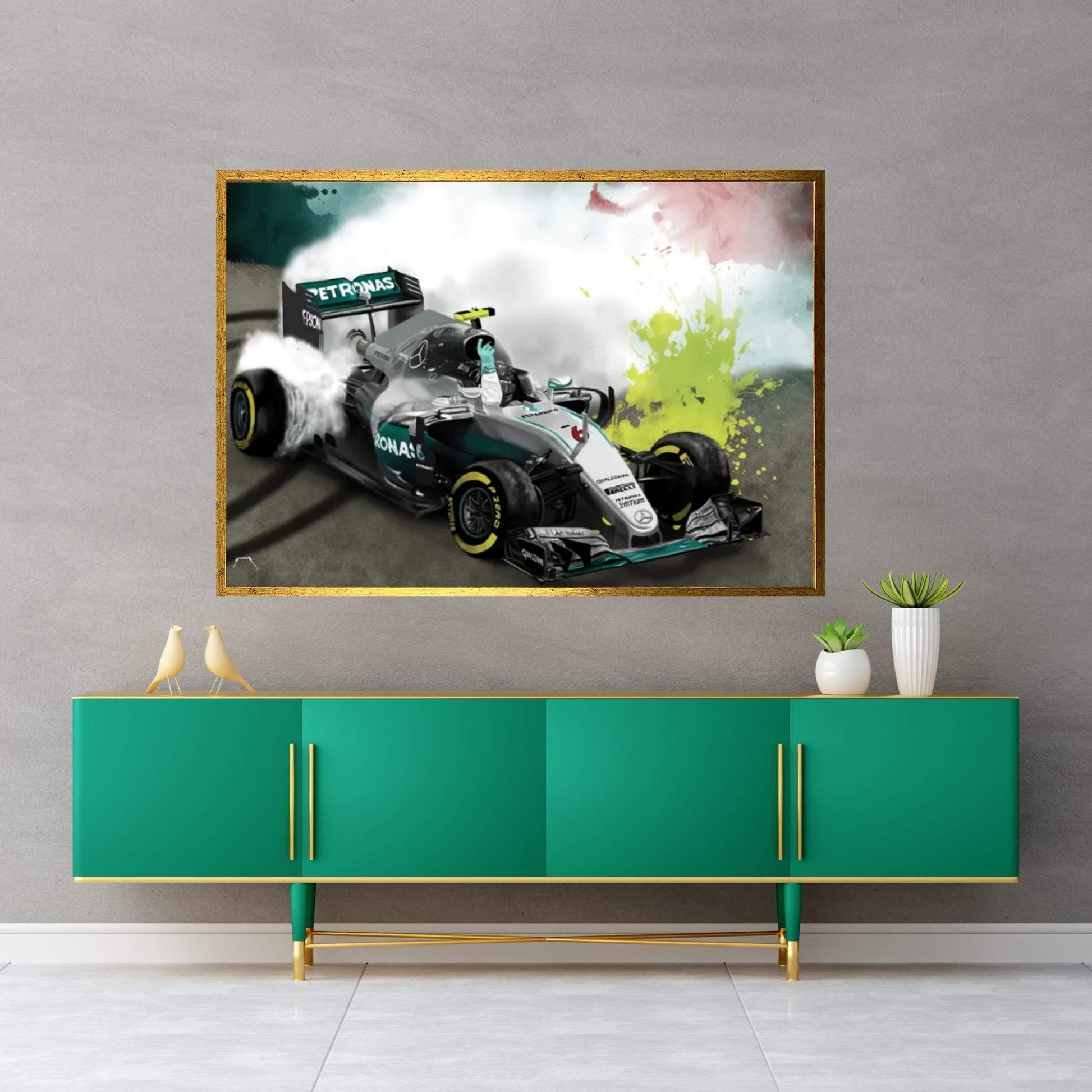 Nico Rosberg Title Win Canvas Wall Art - Y Canvas