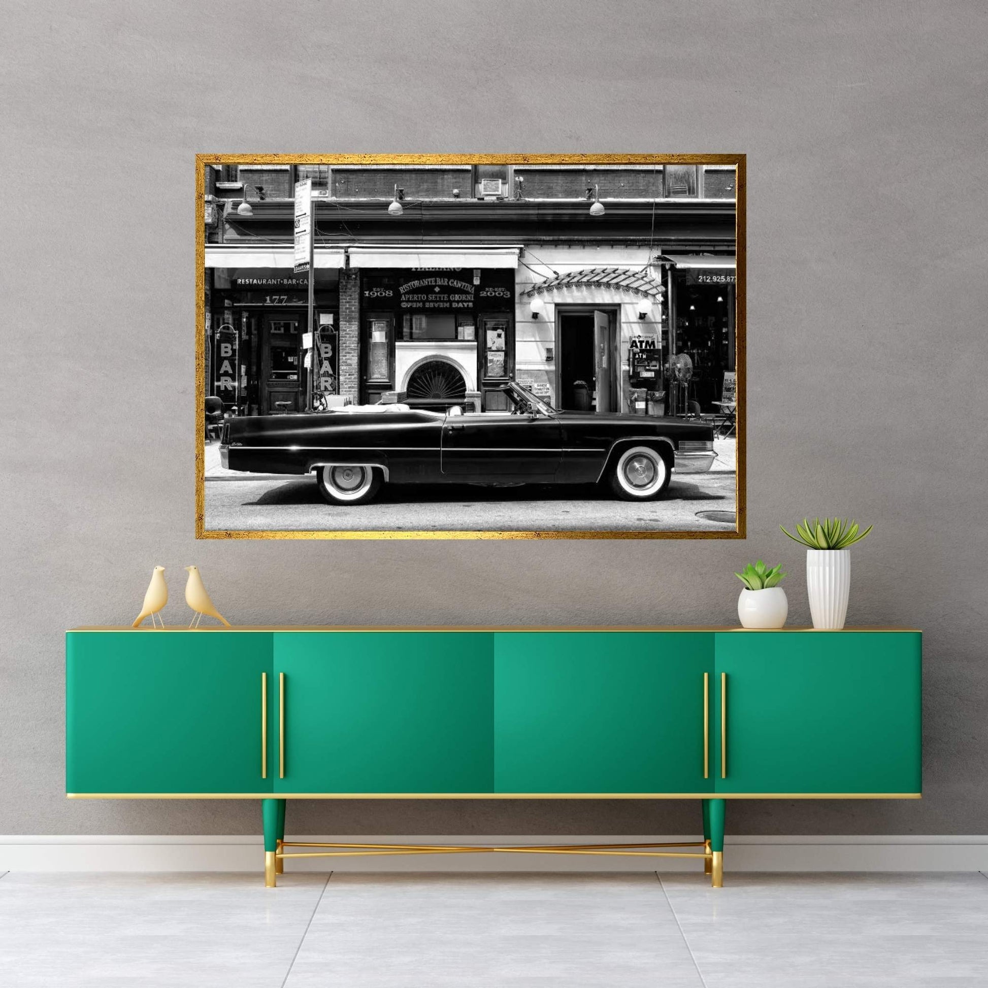 Black Cadillac Canvas Wall Art - Y Canvas