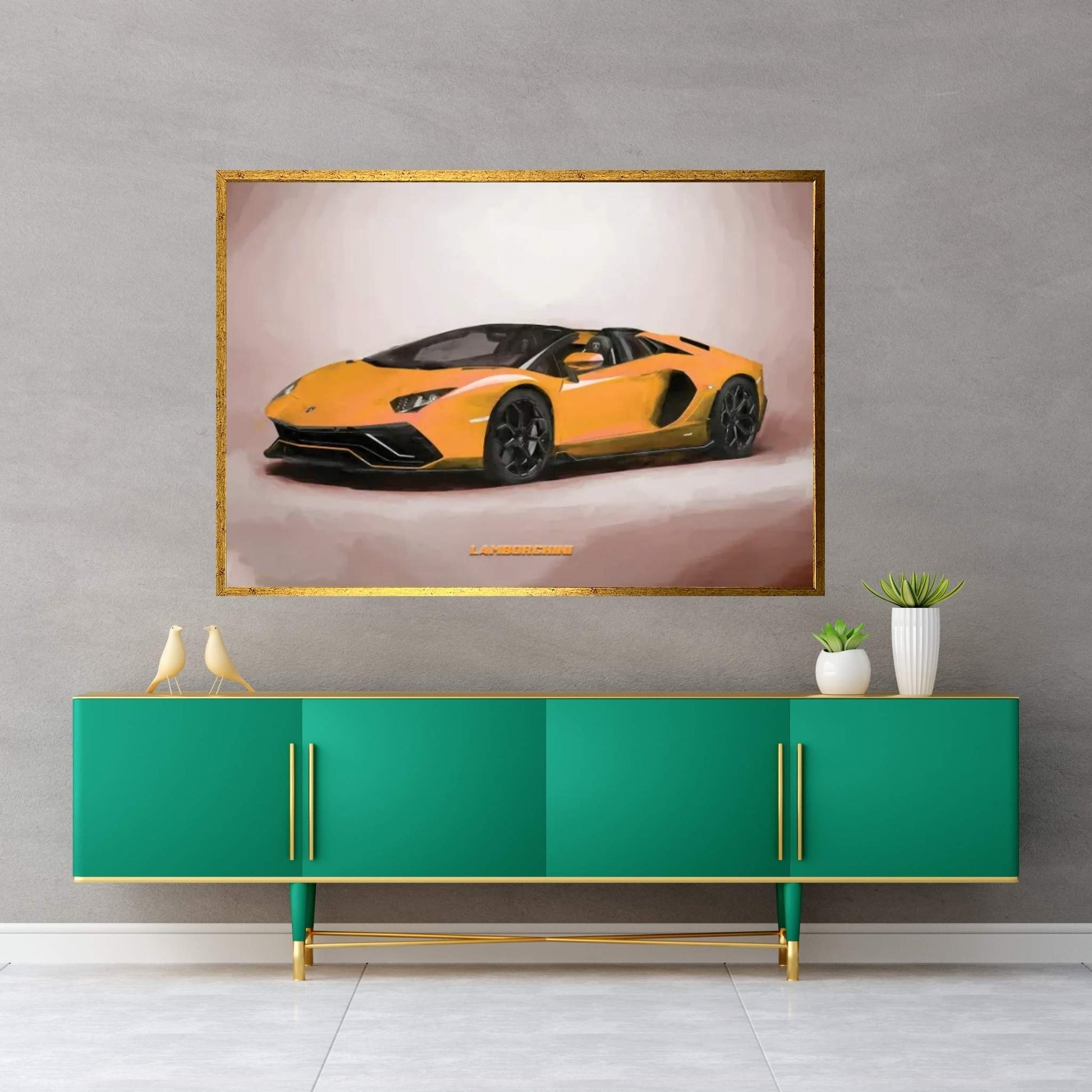 Lamborghini V3 In Watercolor Canvas Wall Art - Y Canvas