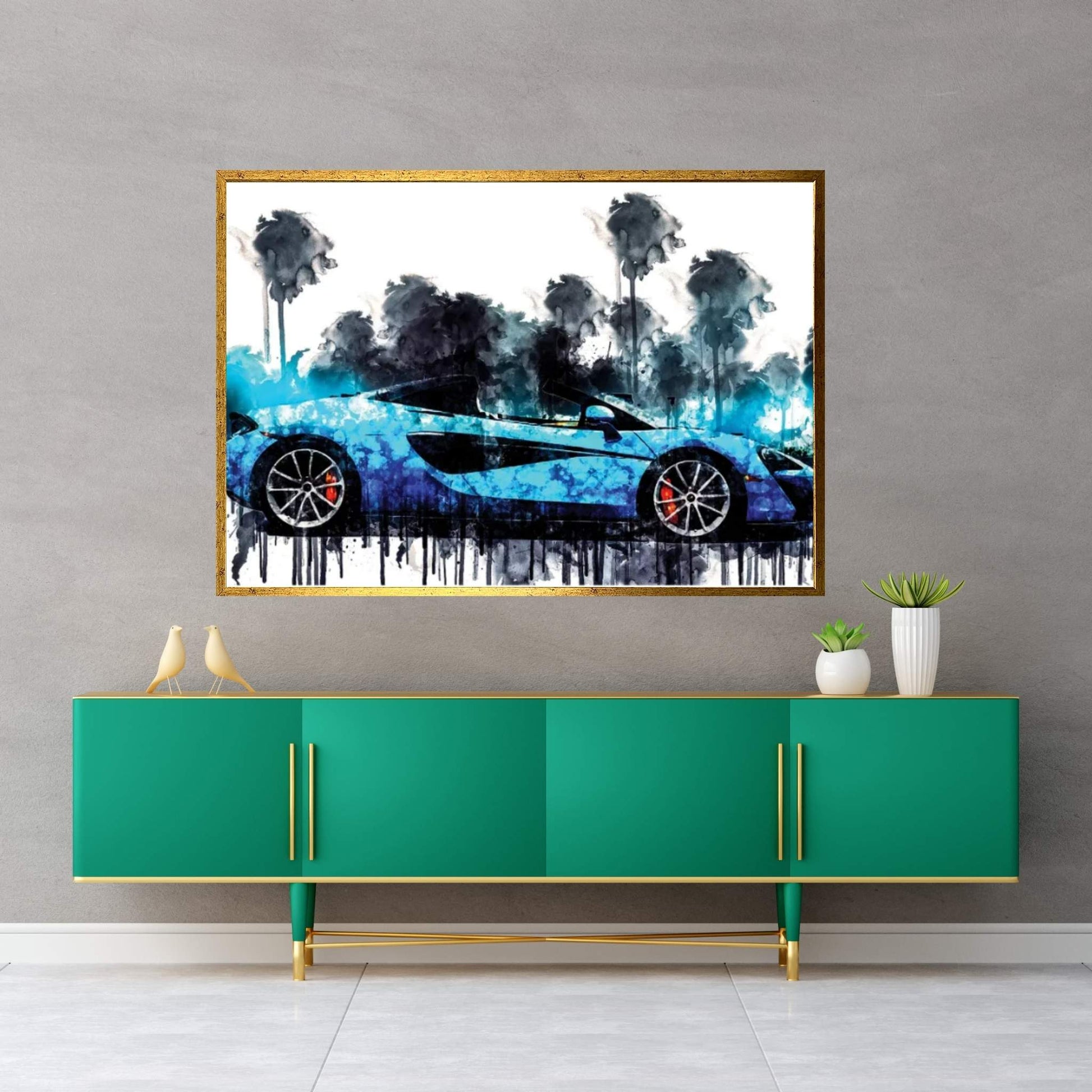 Car 2018 McLaren 570S Spider Canvas Wall Art - Y Canvas