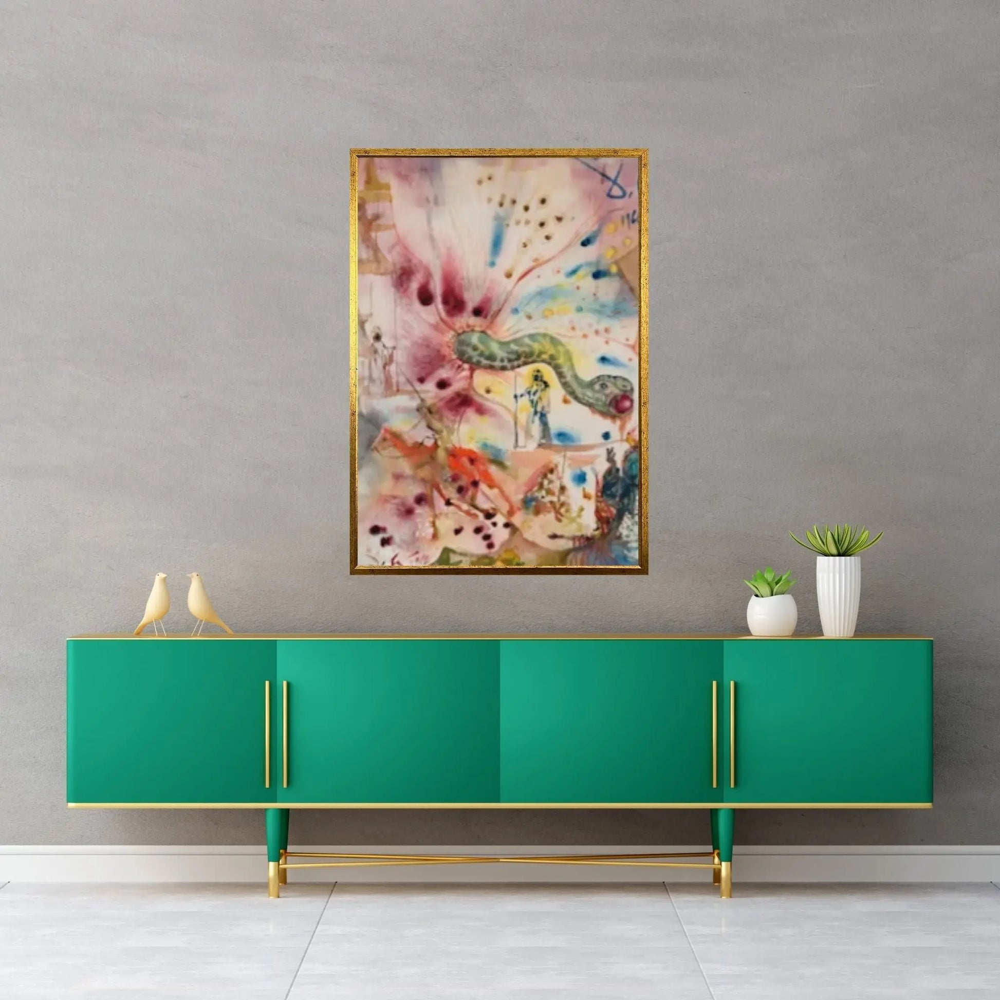 Salvador Dali The Snake and the Apple Canvas Wall Art Print, Salvador Dali Exhibition Poster, Surrealism Poster Canvas - Y Canvas