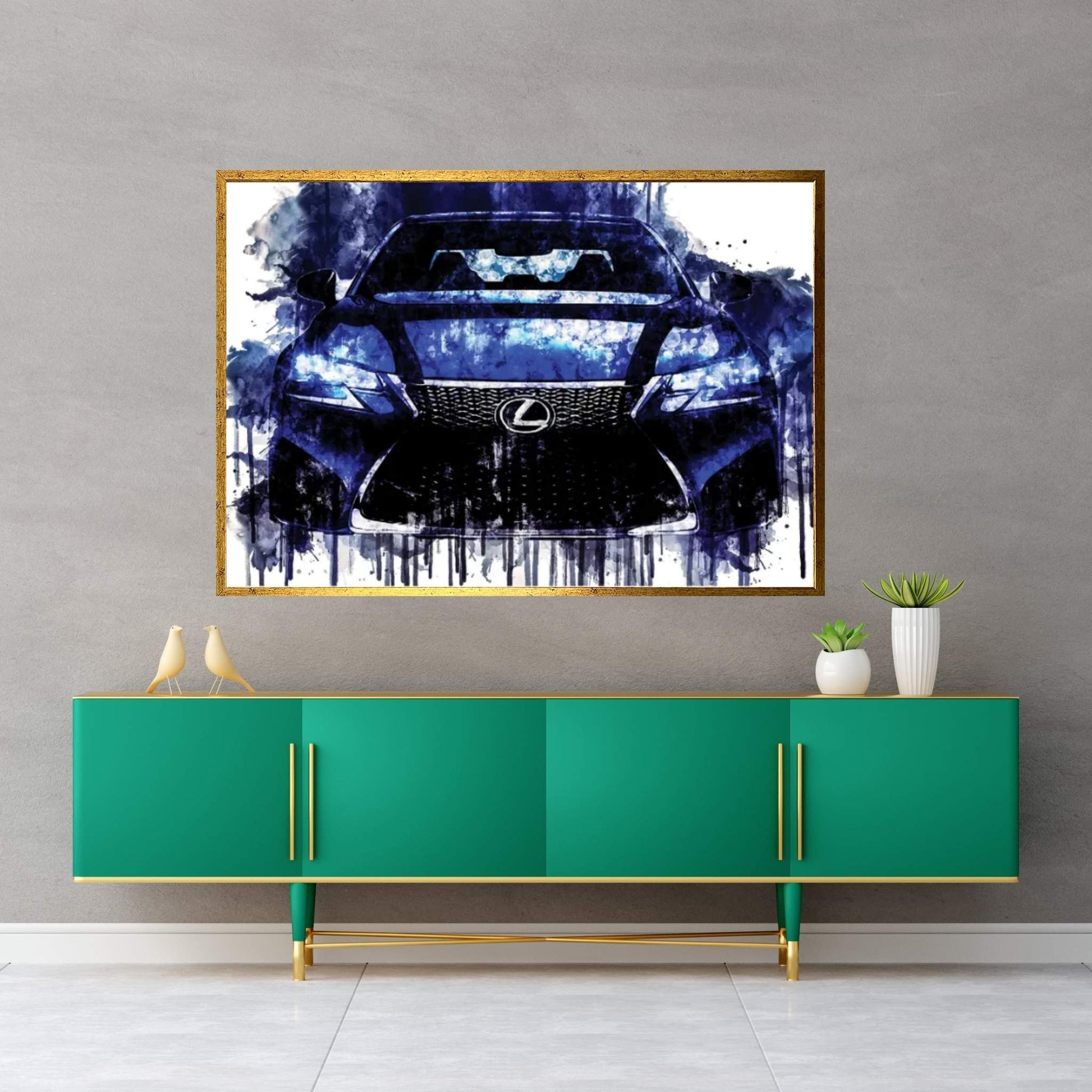 Car 2017 Lexus GS F Luxury Sedan Canvas Wall Art - Y Canvas