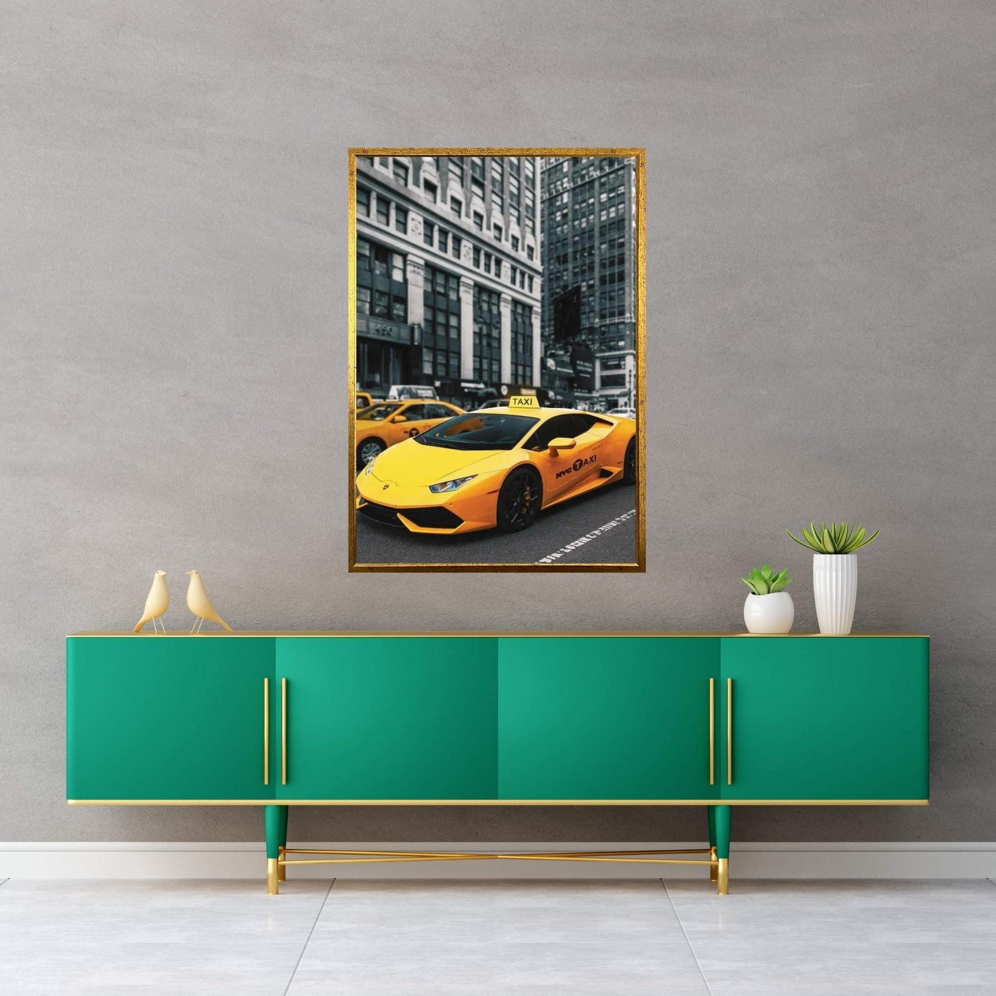 Lamborghini Taxi Canvas Wall Art - Y Canvas