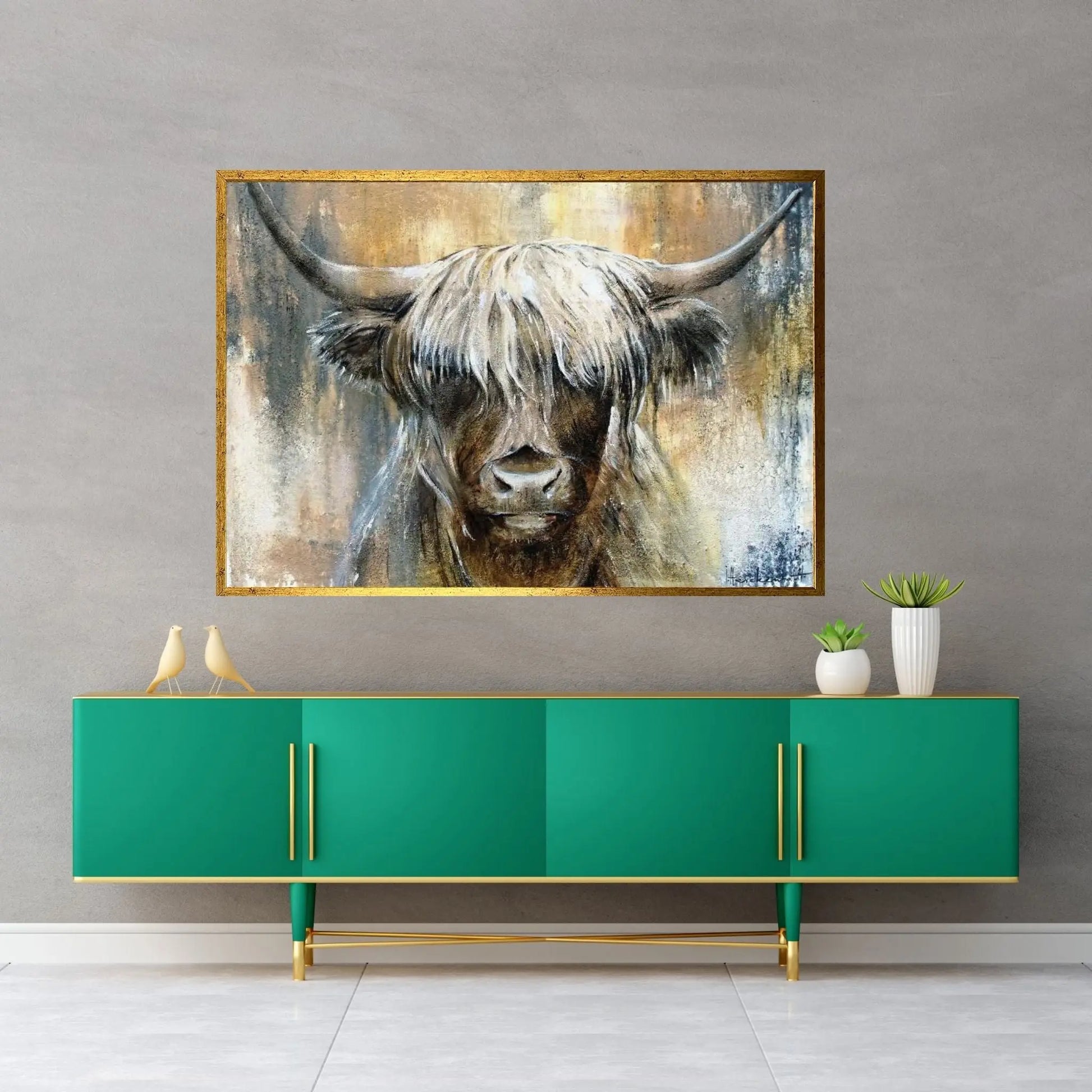 Highland Cow I Canvas Wall Art - Y Canvas