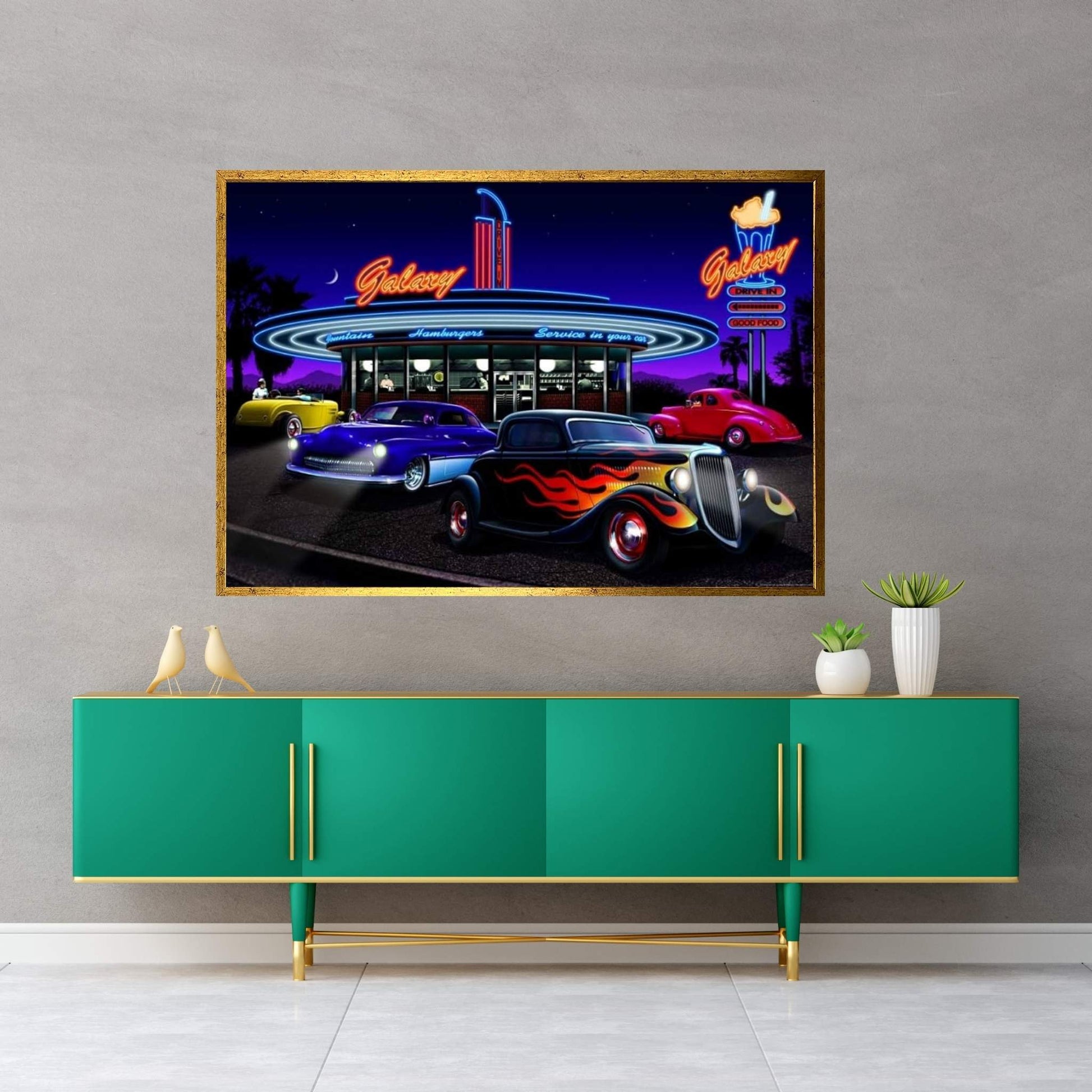 Galaxy Diner I Canvas Wall Art - Y Canvas