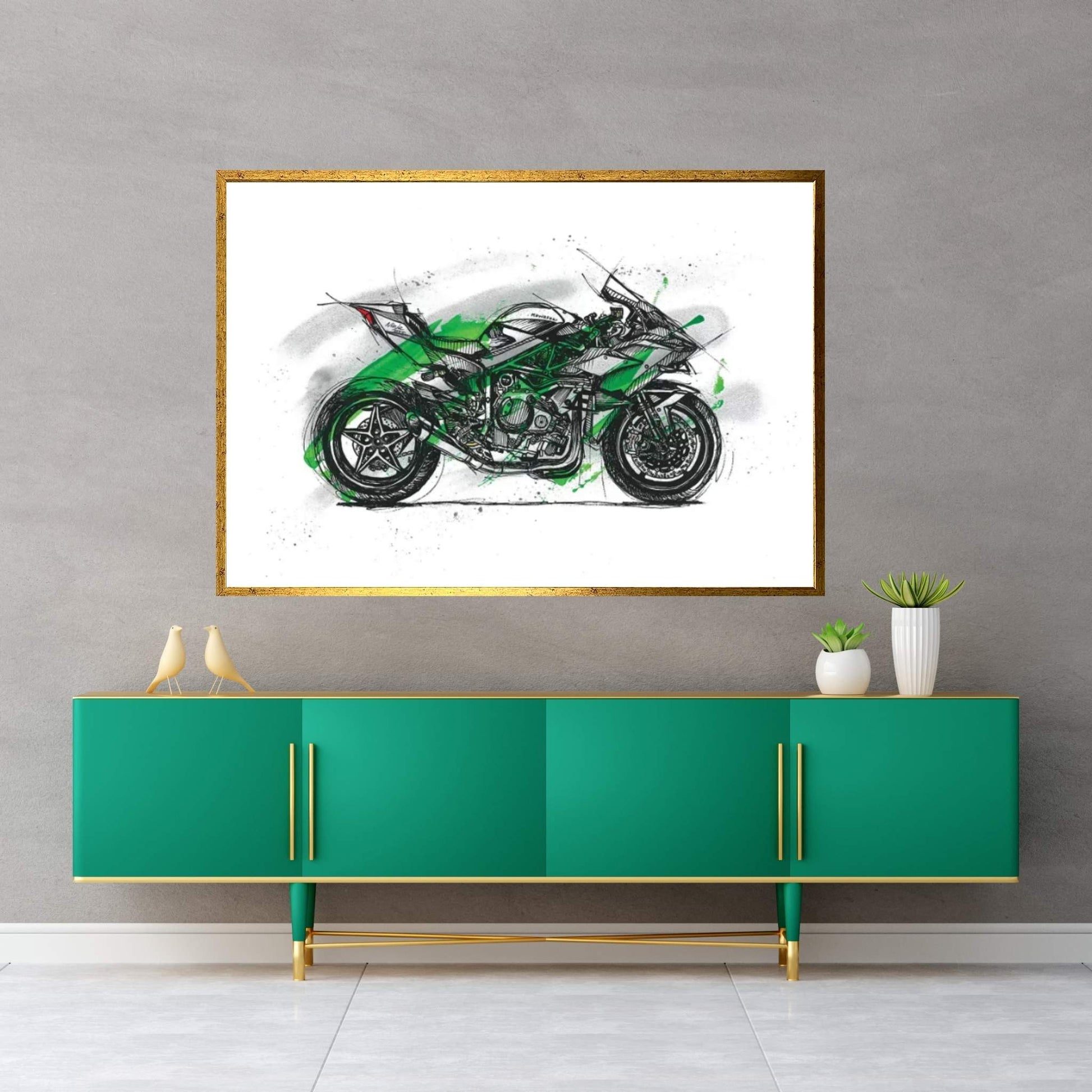 Ninja H2R Canvas Wall Art - Y Canvas
