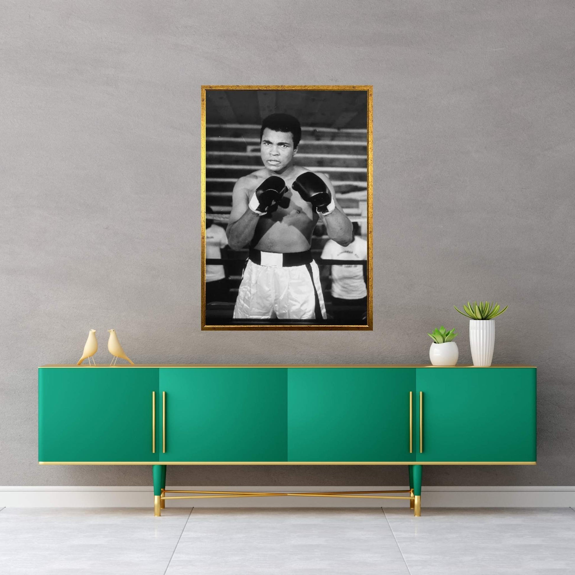 Muhammad Ali With A Fierce Glare While Training Canvas Wall Art - Y Canvas