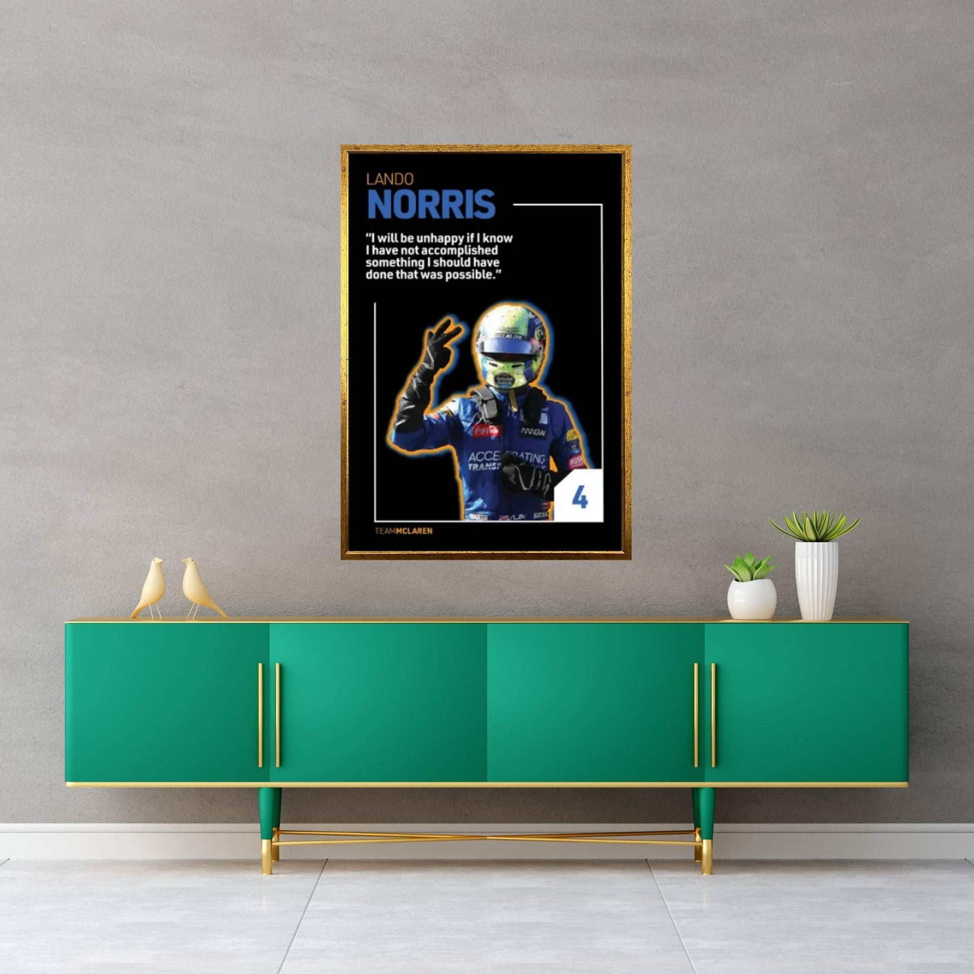 Lando Norris (Black) Canvas Wall Art - Y Canvas
