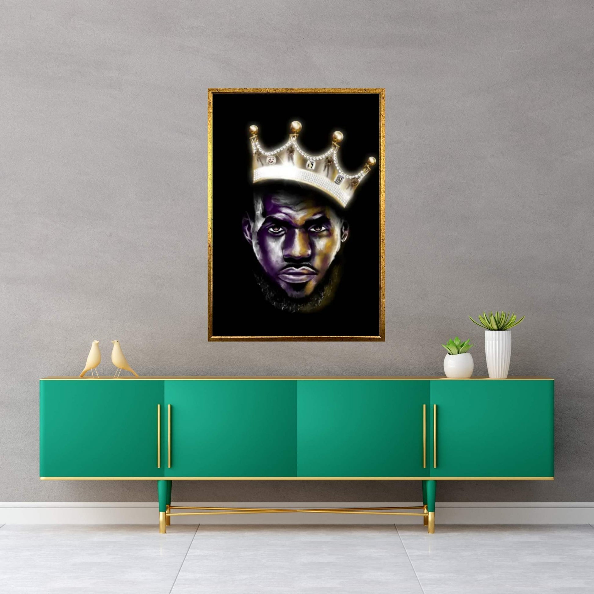 Lebron James - King Me Canvas Wall Art - Y Canvas