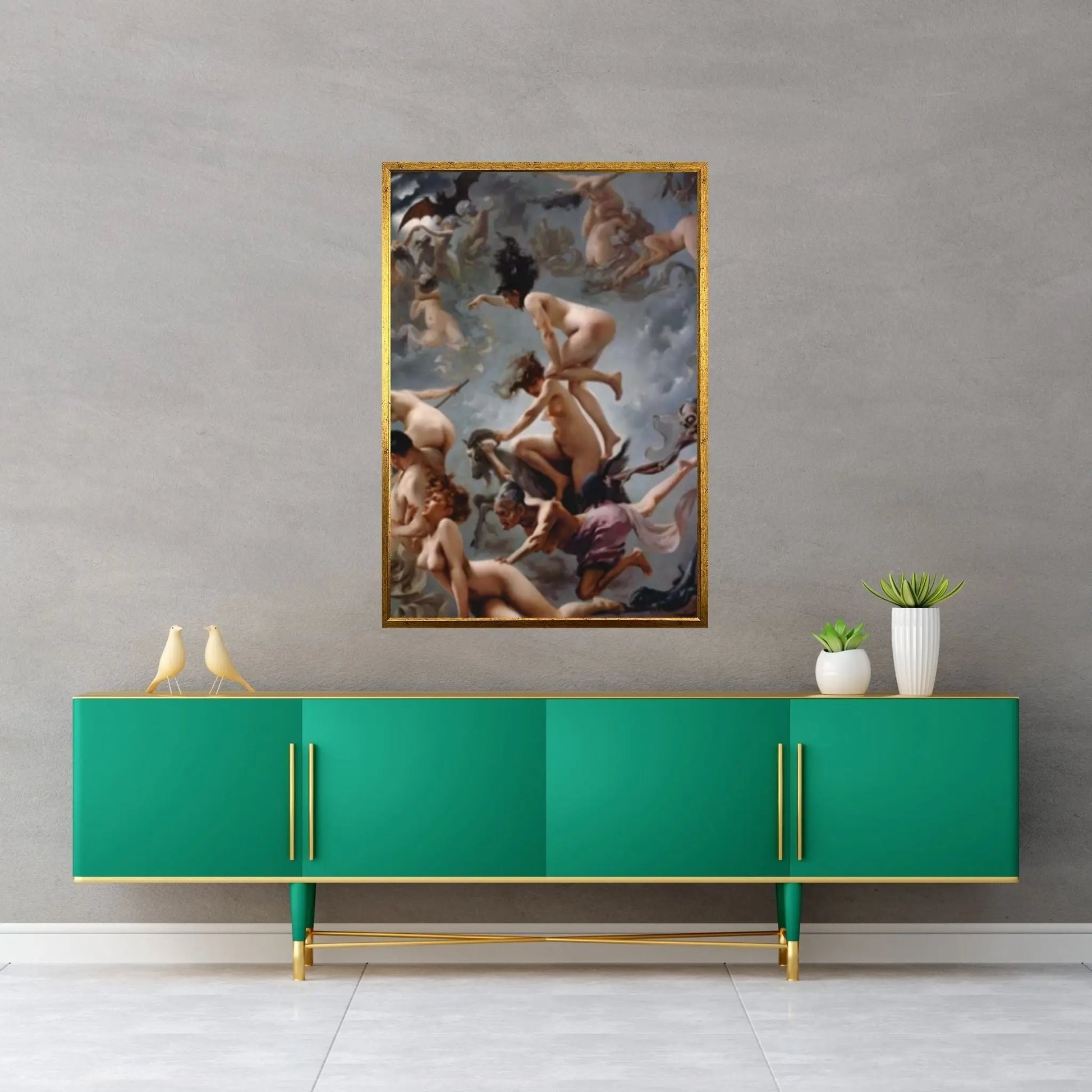 Luis Ricardo Falero : The Witches Sabbath (1878) Canvas Wall Art Print Poster - Y Canvas
